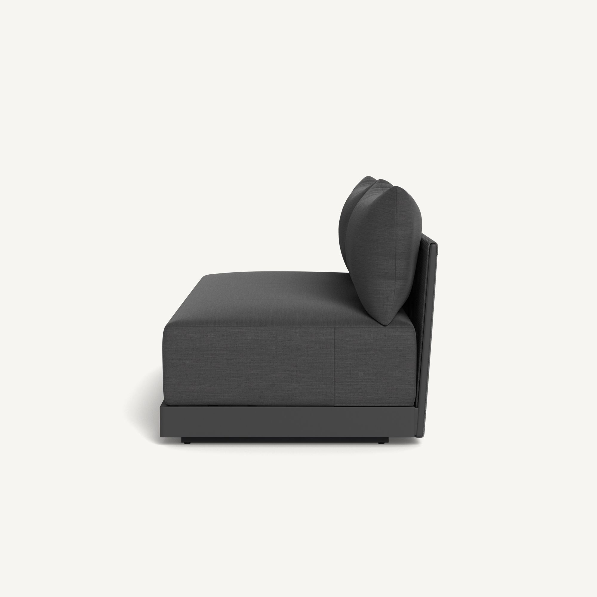 Harbour Antigua 2 Seat Armless Sofa - Aluminum Asteroid / Panama Grafito / Rope Dark Gray