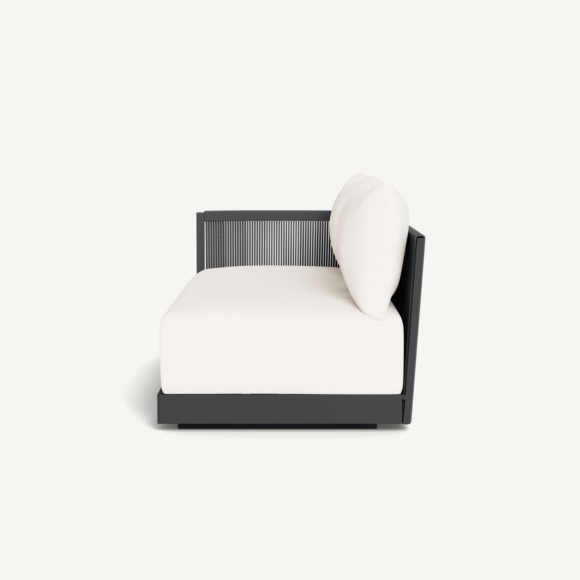 Harbour Antigua 2 Seat 1 Arm Left - Aluminum Asteroid / Panama Blanco / Rope Dark Gray