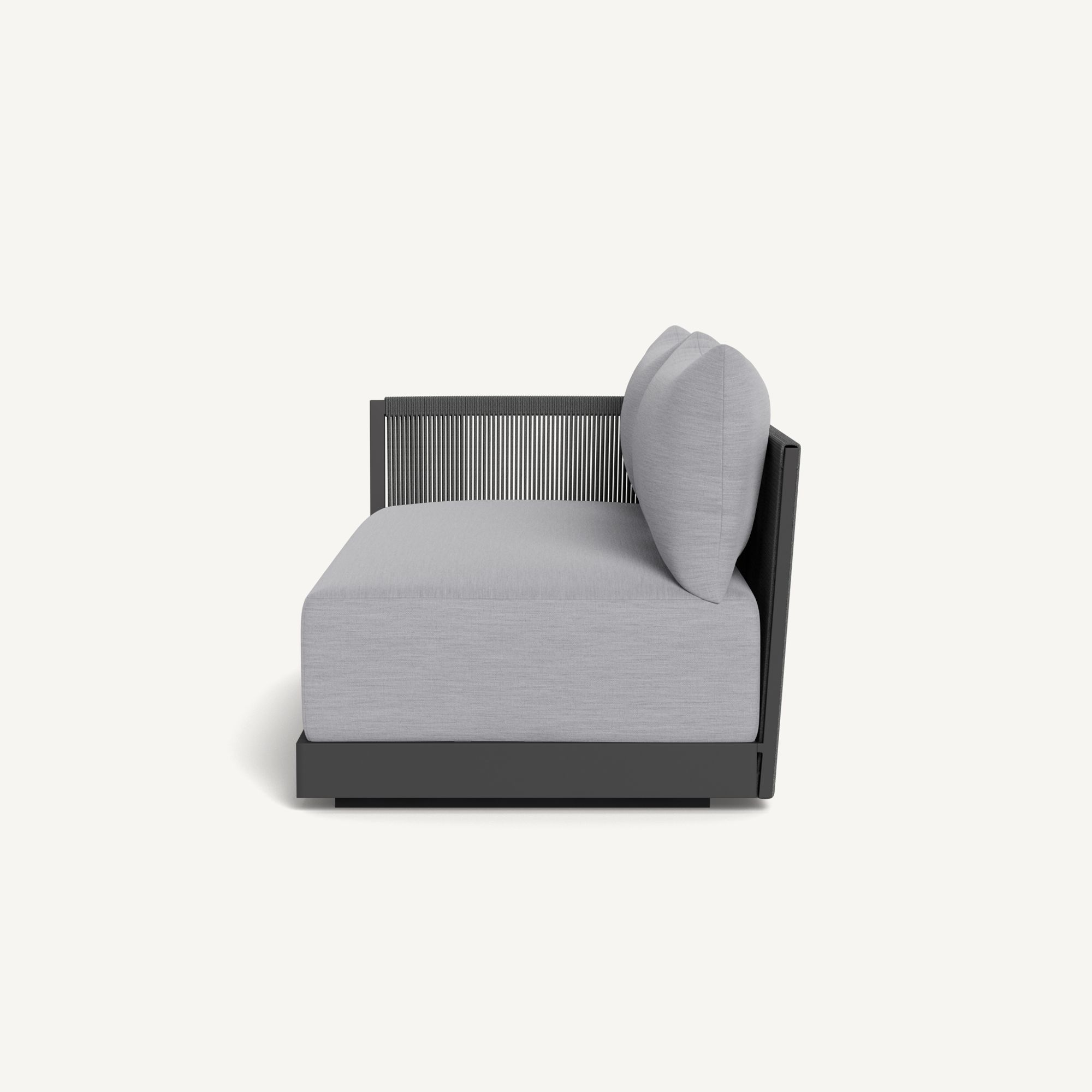 Harbour Antigua 2 Seat 1 Arm Left - Aluminum Asteroid / Panama Cloud / Rope Dark Gray