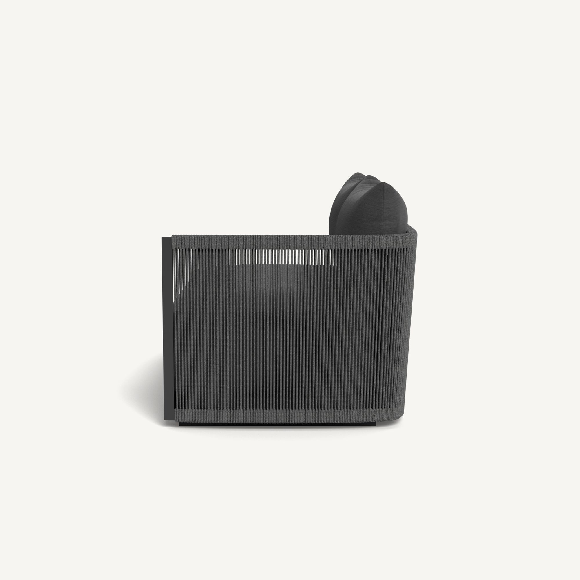 Harbour Antigua 2 Seat 1 Arm Right - Aluminum Asteroid / Panama Grafito / Rope Dark Gray