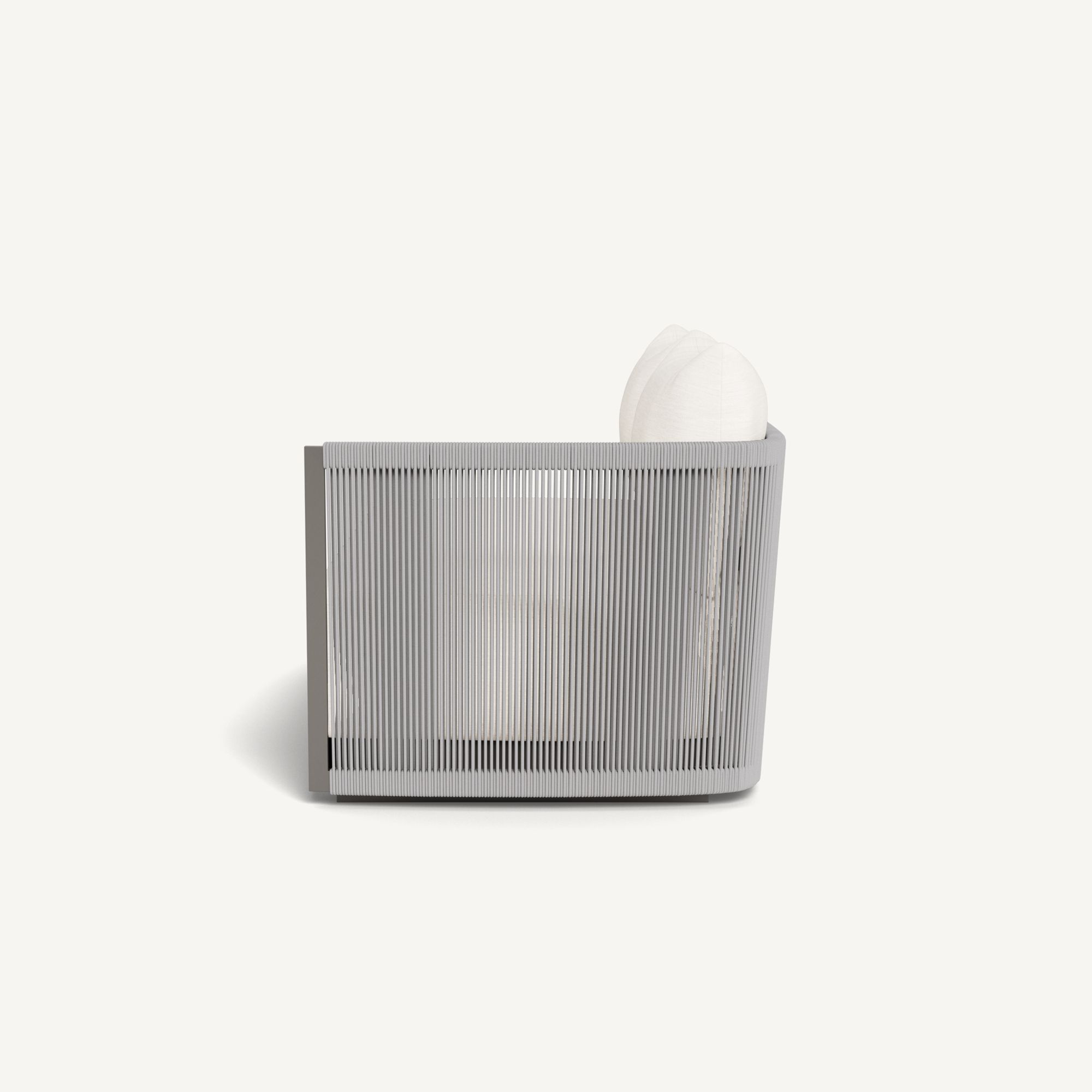 Harbour Antigua 2 Seat 1 Arm Right - Aluminum Taupe / Panama Blanco / Rope Light Gray