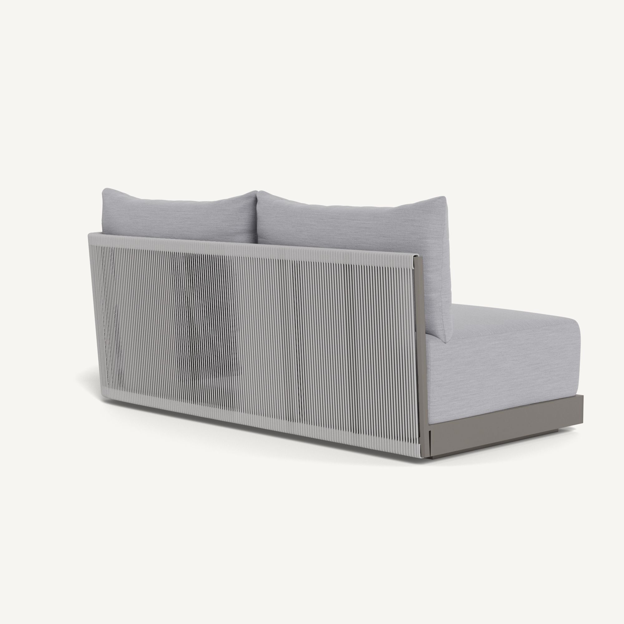 Harbour Antigua 2 Seat 1 Arm Right - Aluminum Taupe, Panama Cloud, Rope Light Gray