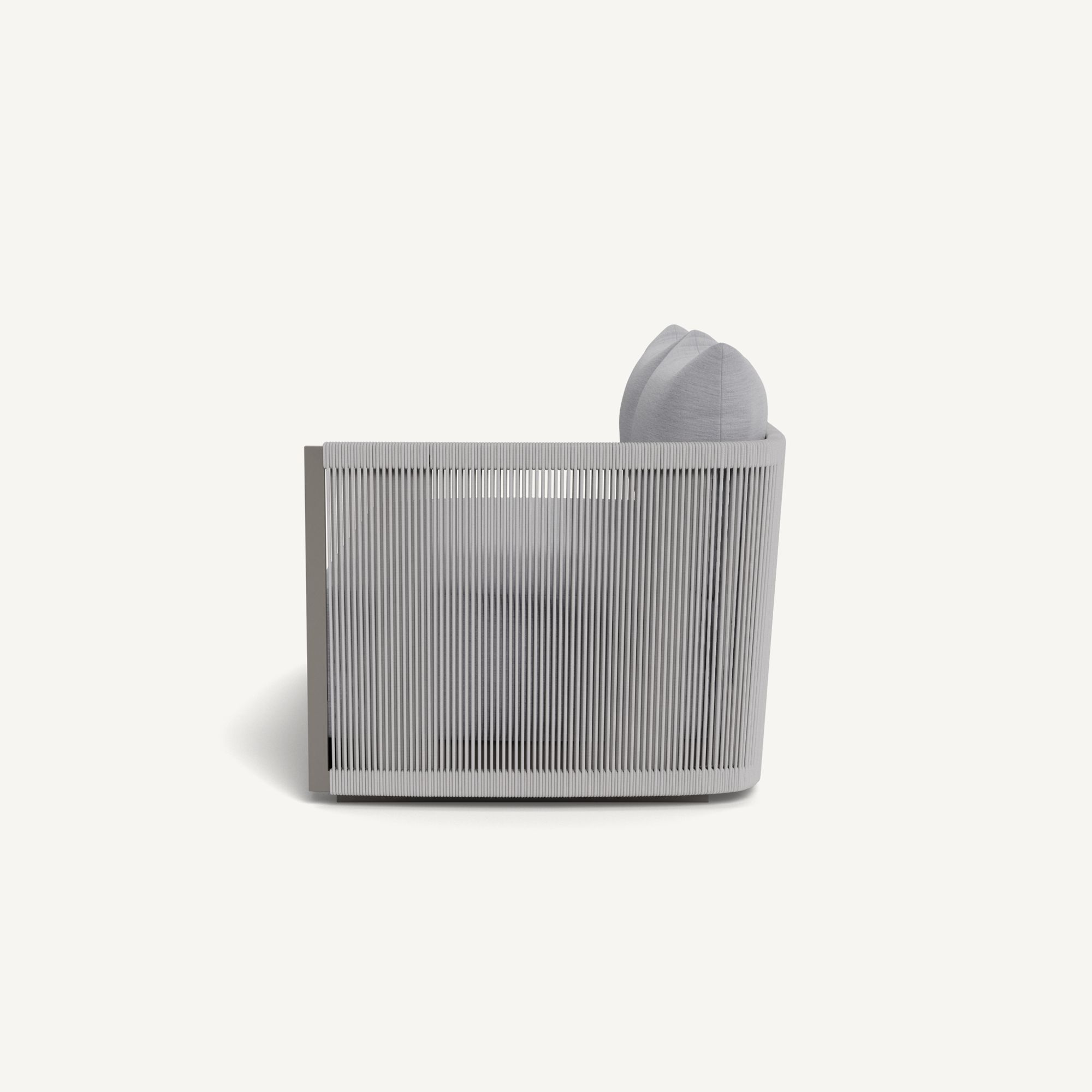 Harbour Antigua 2 Seat 1 Arm Right - Aluminum Taupe / Panama Cloud / Rope Light Gray