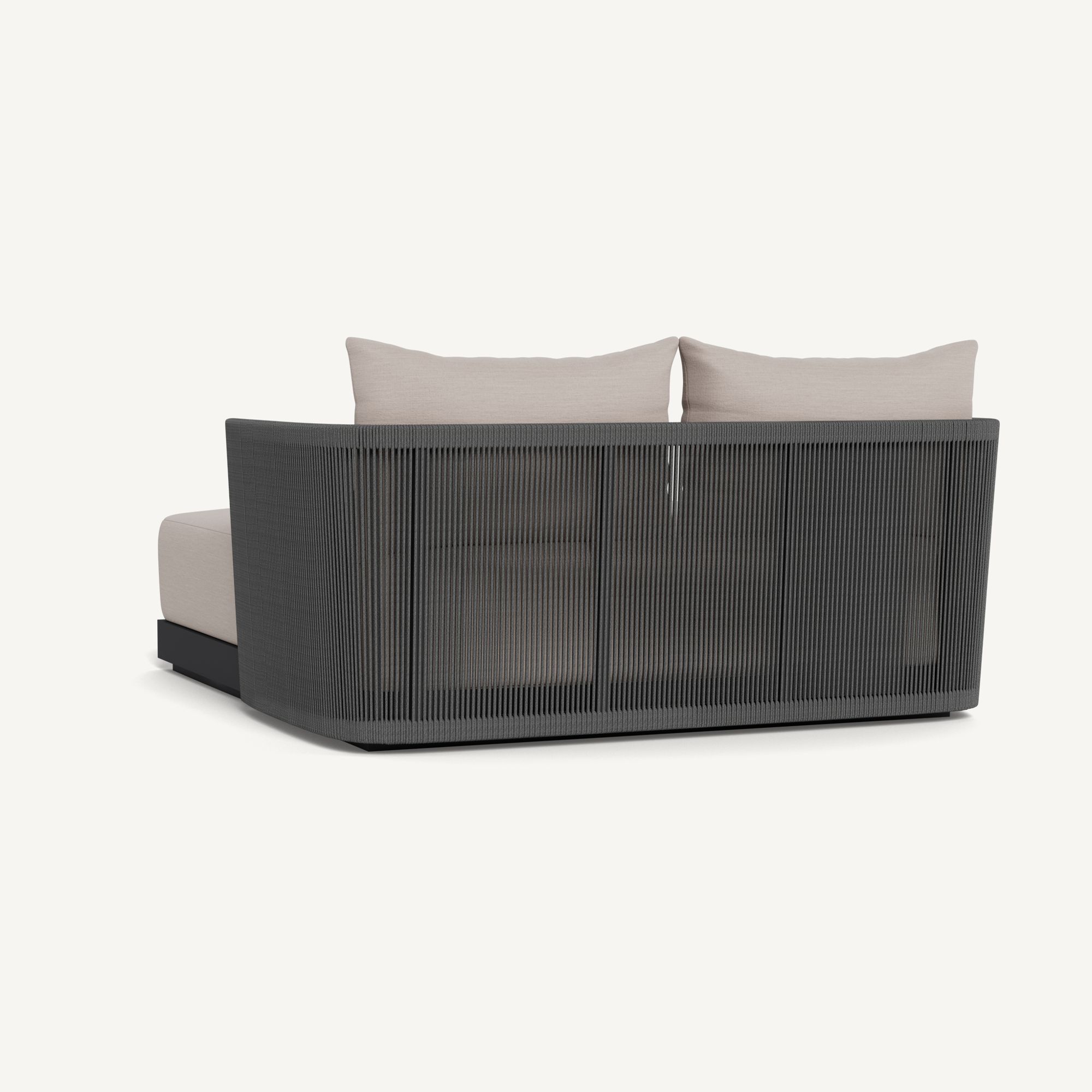 Harbour Antigua Daybed - Aluminum Asteroid, Panama Marble, Rope Dark Gray