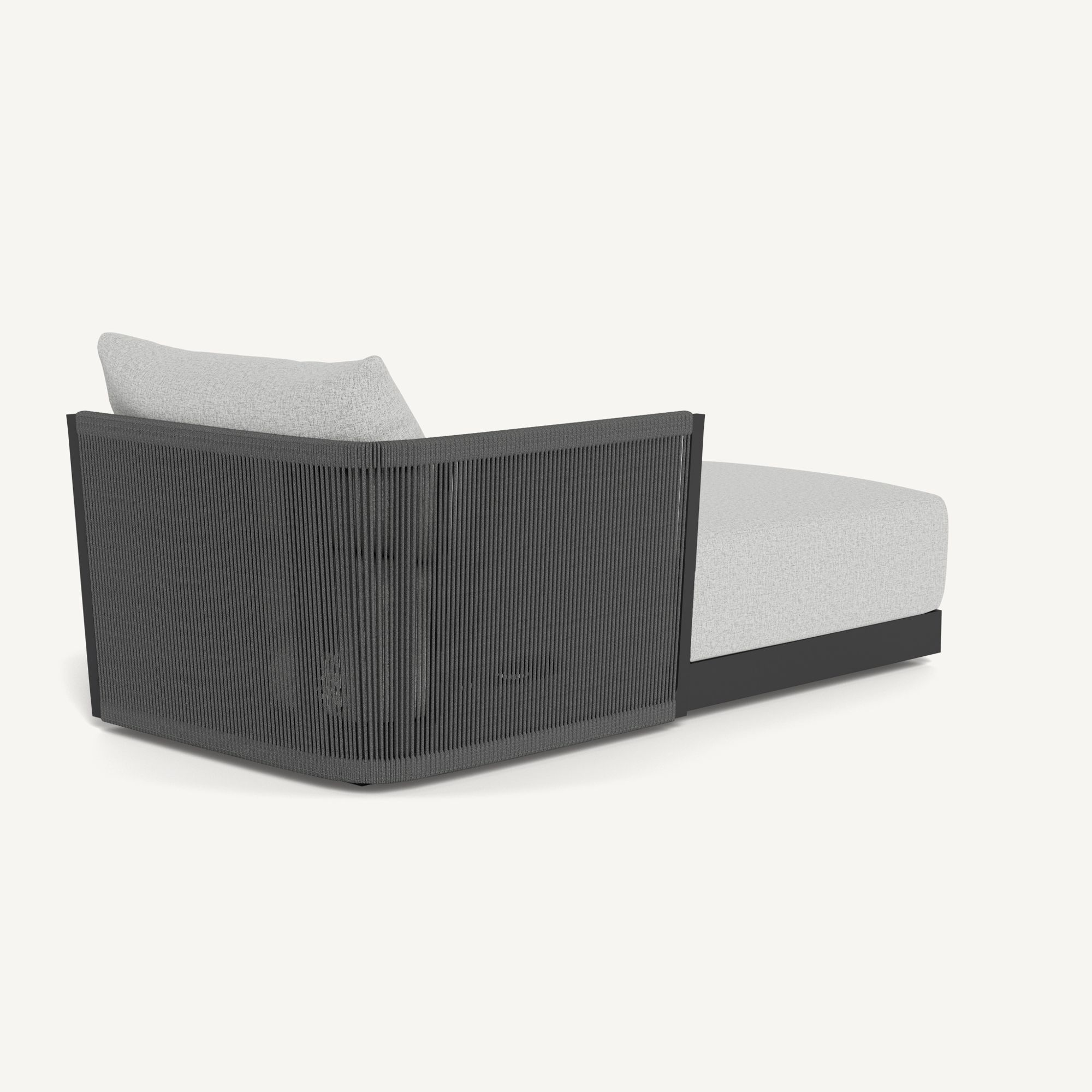 Harbour Antigua Chaise Left - Aluminum Asteroid, Copacabana Sand, Rope Dark Gray