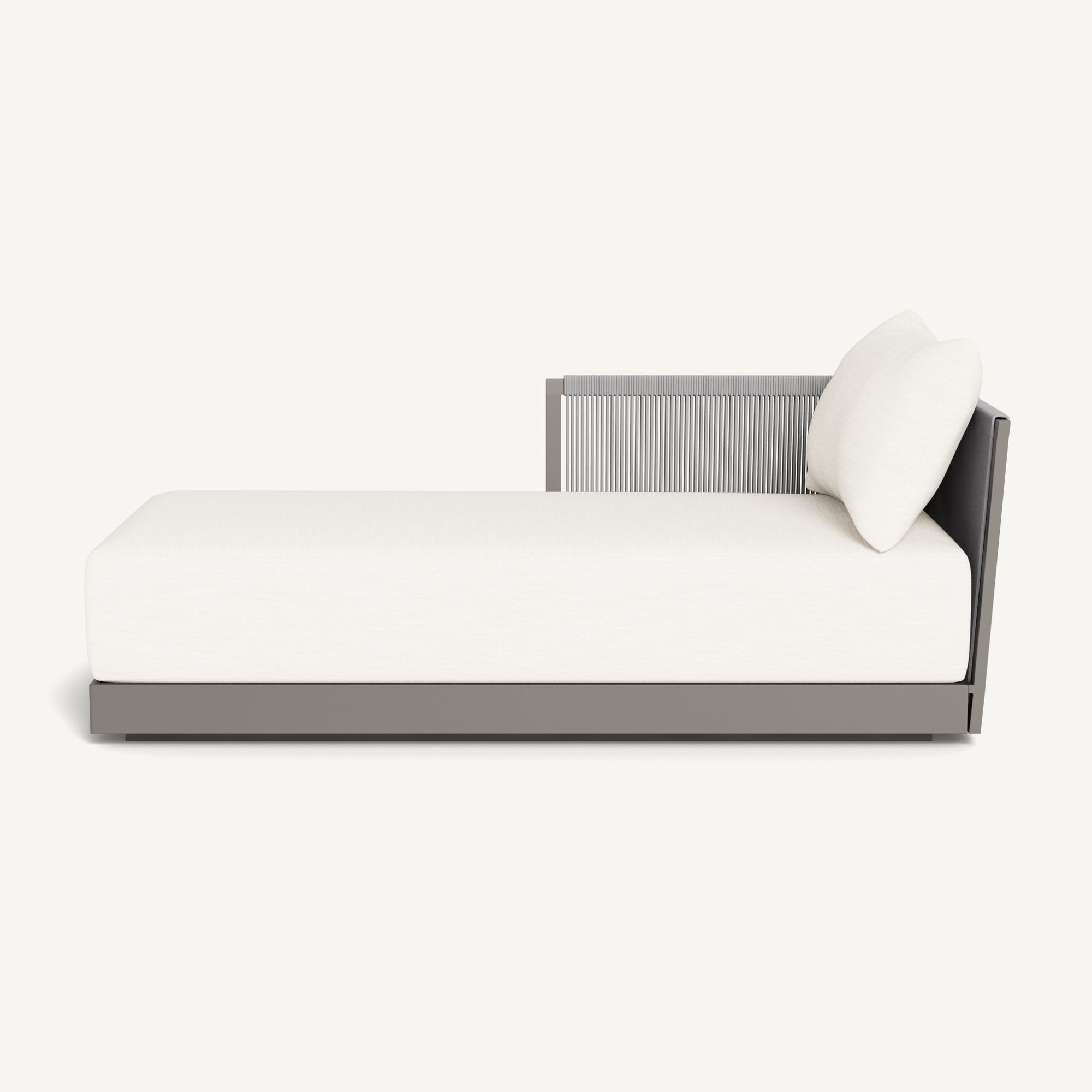 Harbour Antigua Chaise Left - Aluminum Taupe / Panama Blanco / Rope Light Gray