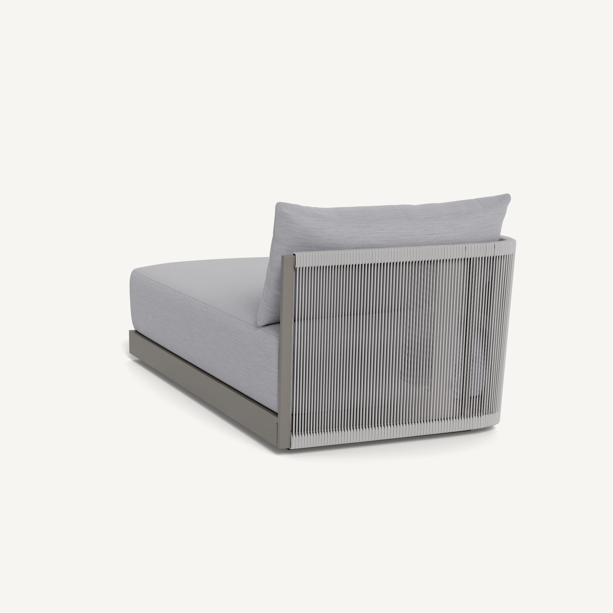 Harbour Antigua Chaise Left - Aluminum Taupe / Panama Cloud / Rope Light Gray