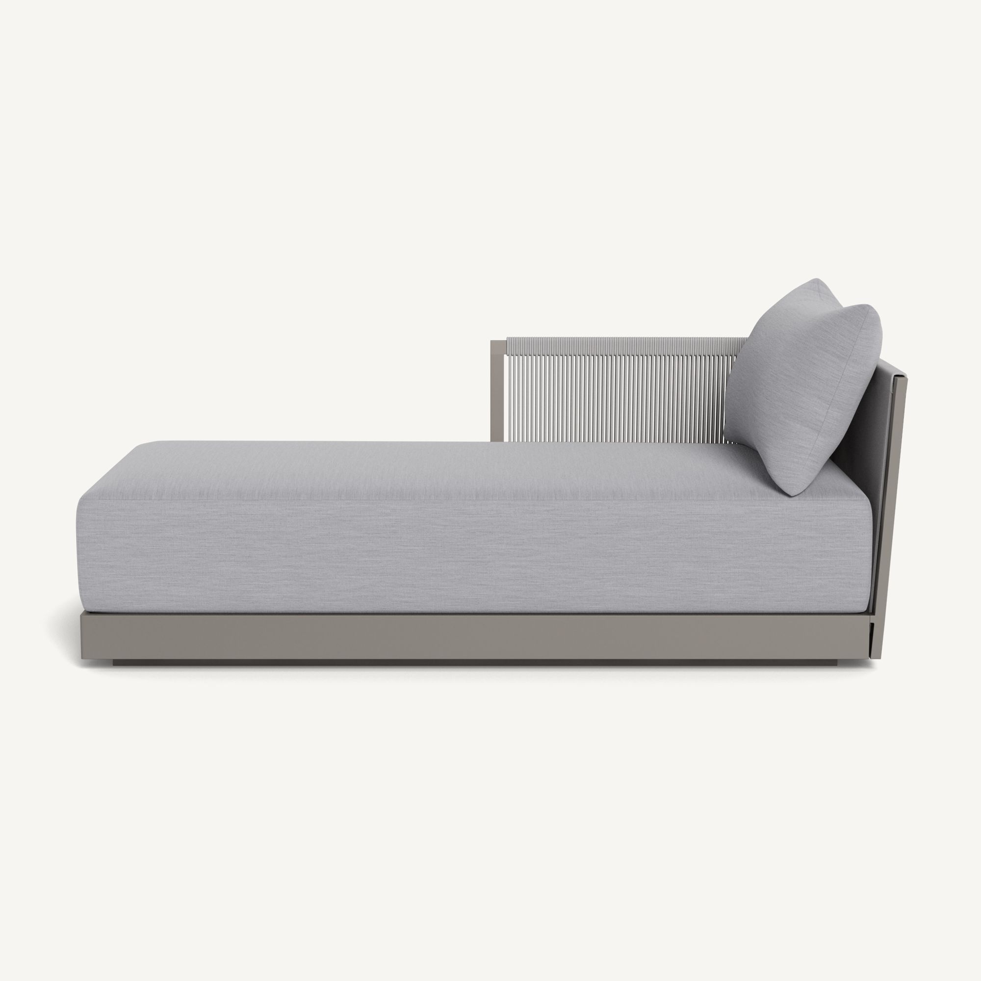 Harbour Antigua Chaise Left - Aluminum Taupe / Panama Cloud / Rope Light Gray