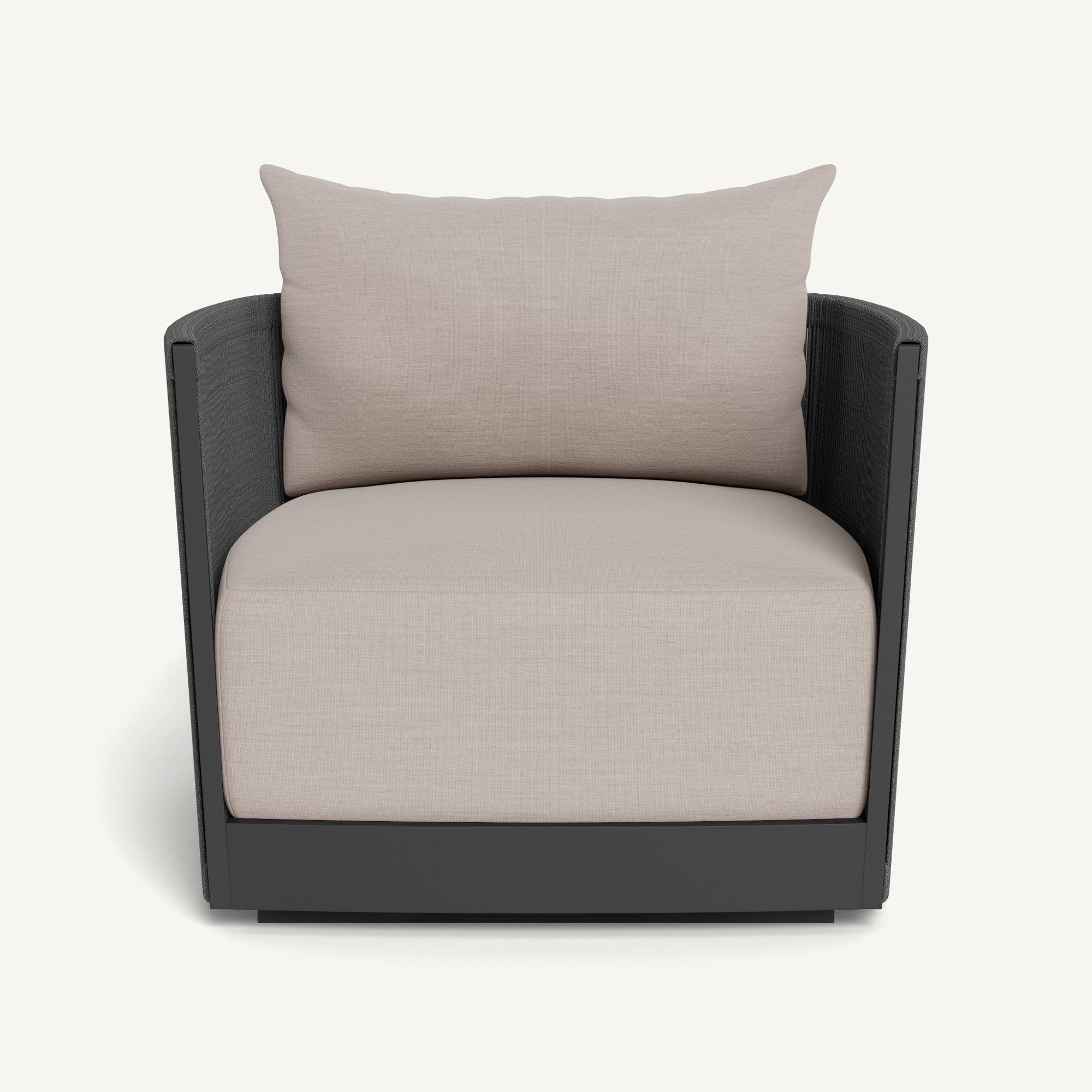 Harbour Antigua Lounge Chair - Aluminum Asteroid / Panama Marble / Rope Dark Gray