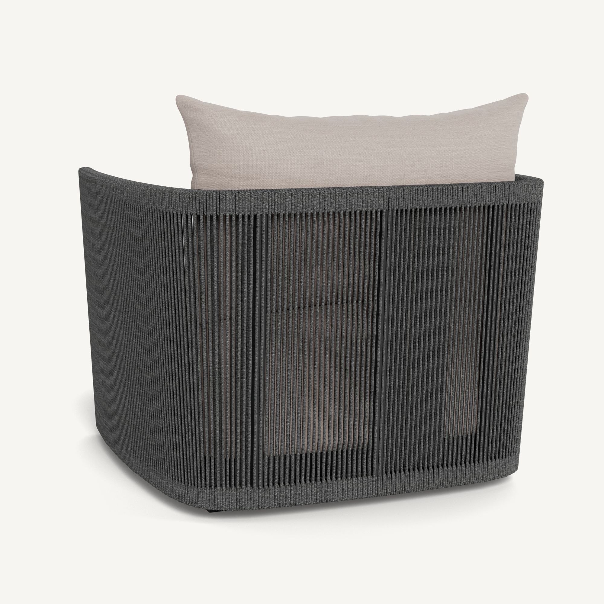 Harbour Antigua Lounge Chair - Aluminum Asteroid / Panama Marble / Rope Dark Gray