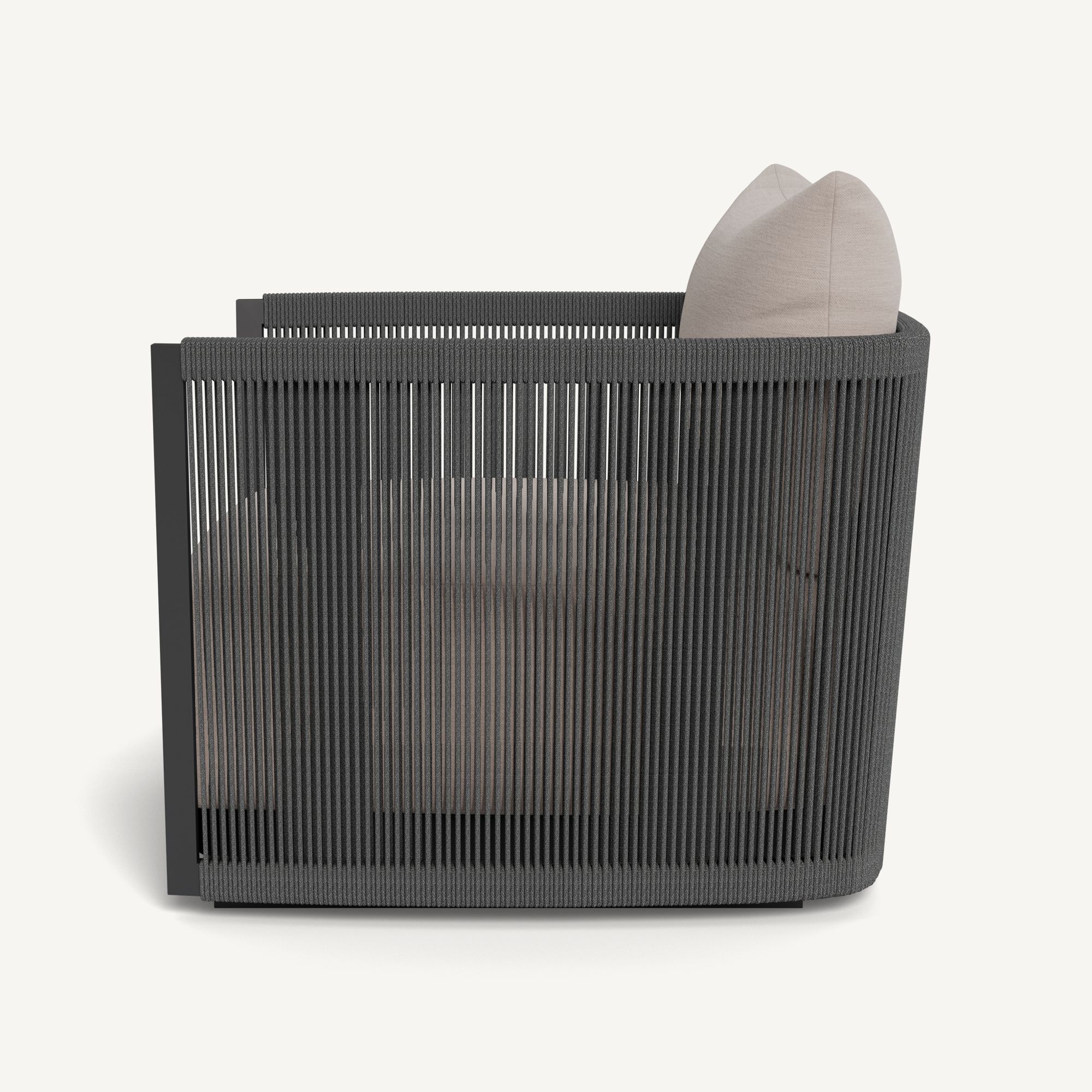 Harbour Antigua Lounge Chair - Aluminum Asteroid / Panama Marble / Rope Dark Gray