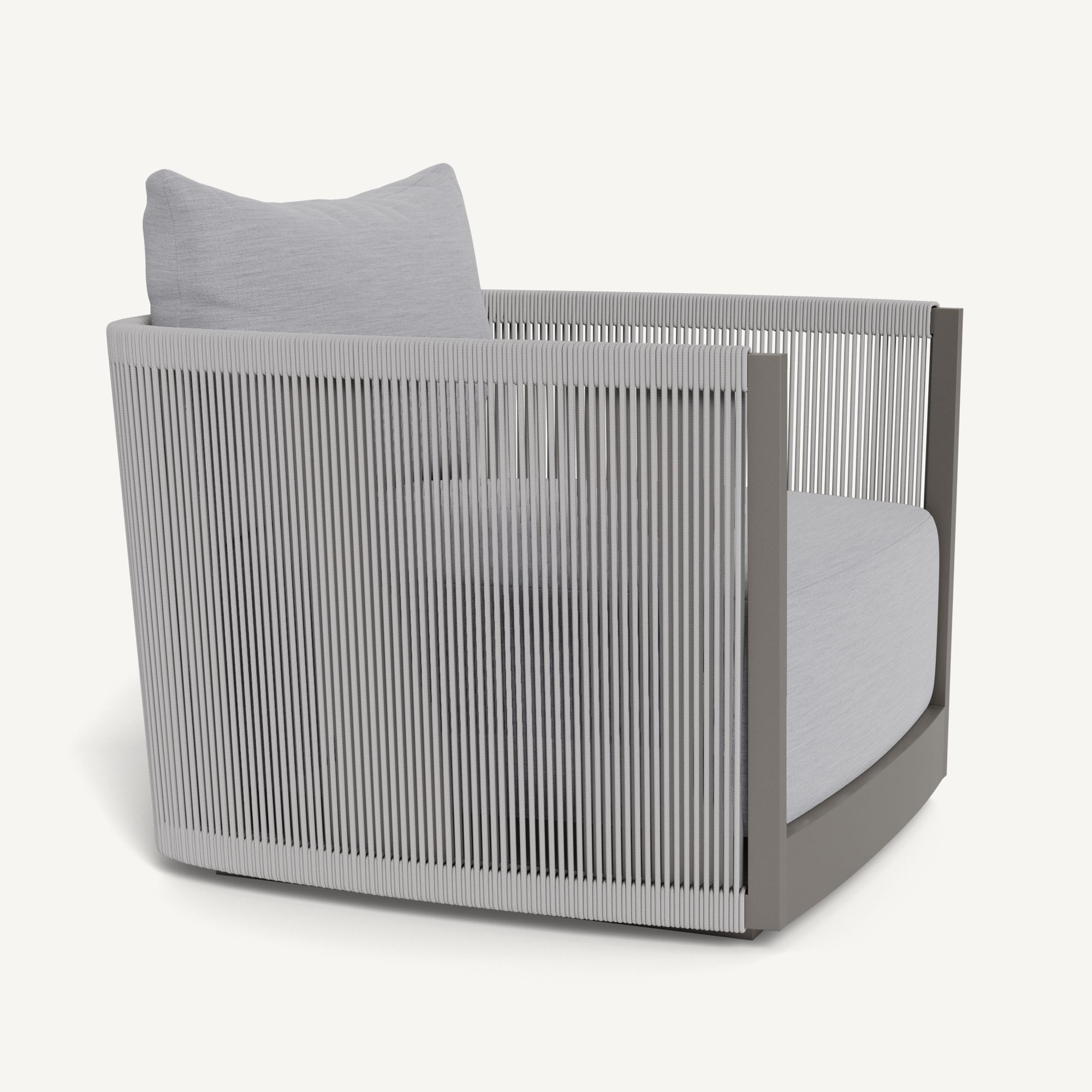 Harbour Antigua Lounge Chair - Aluminum Taupe / Panama Cloud / Rope Light Gray