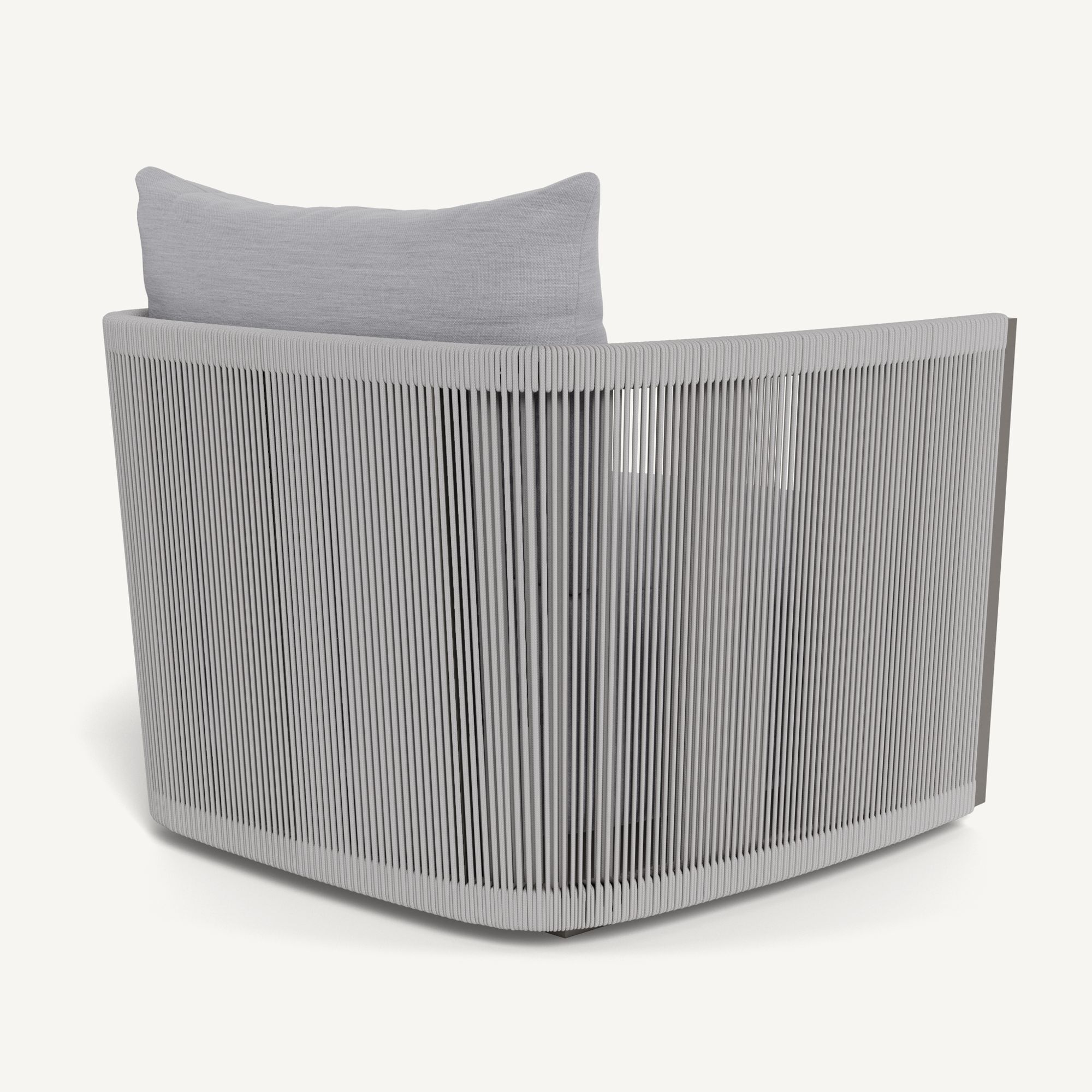 Harbour Antigua Lounge Chair - Aluminum Taupe / Panama Cloud / Rope Light Gray