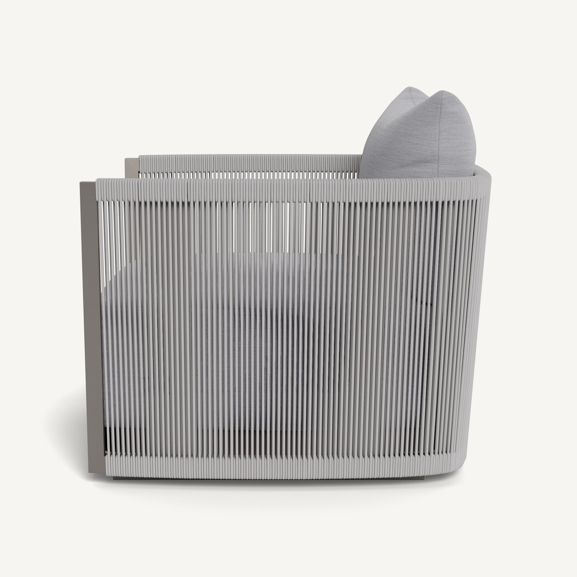 Harbour Antigua Lounge Chair - Aluminum Taupe / Panama Cloud / Rope Light Gray