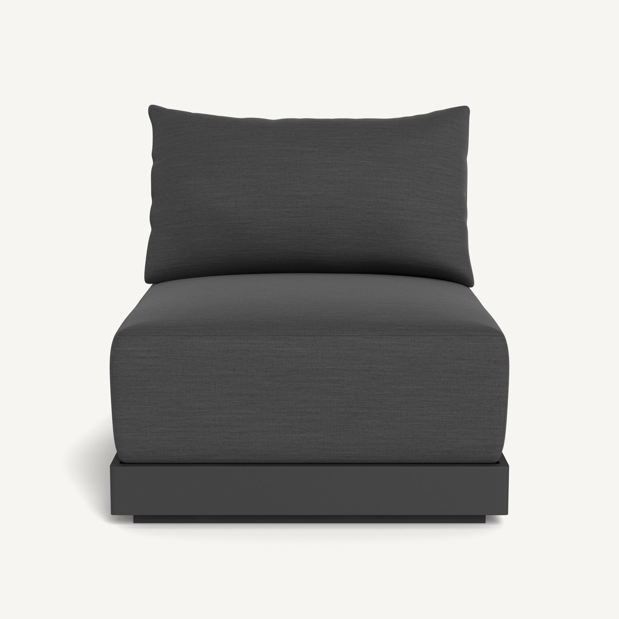 Harbour Antigua Armless Single - Aluminum Asteroid / Panama Grafito / Rope Dark Gray