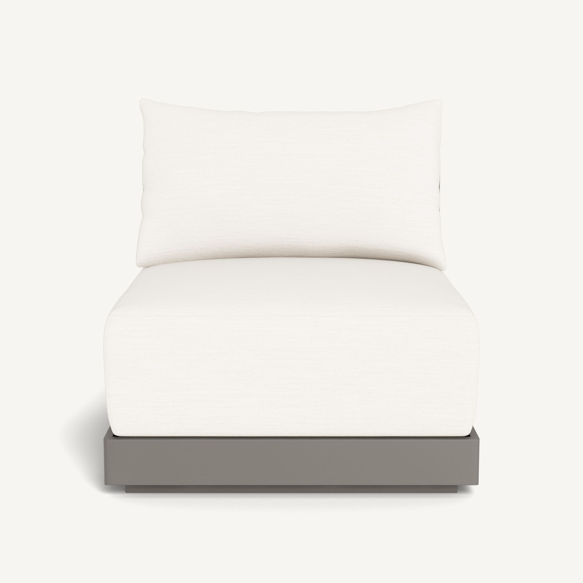 Harbour Antigua Armless Single - Aluminum Taupe / Panama Blanco / Rope Light Gray