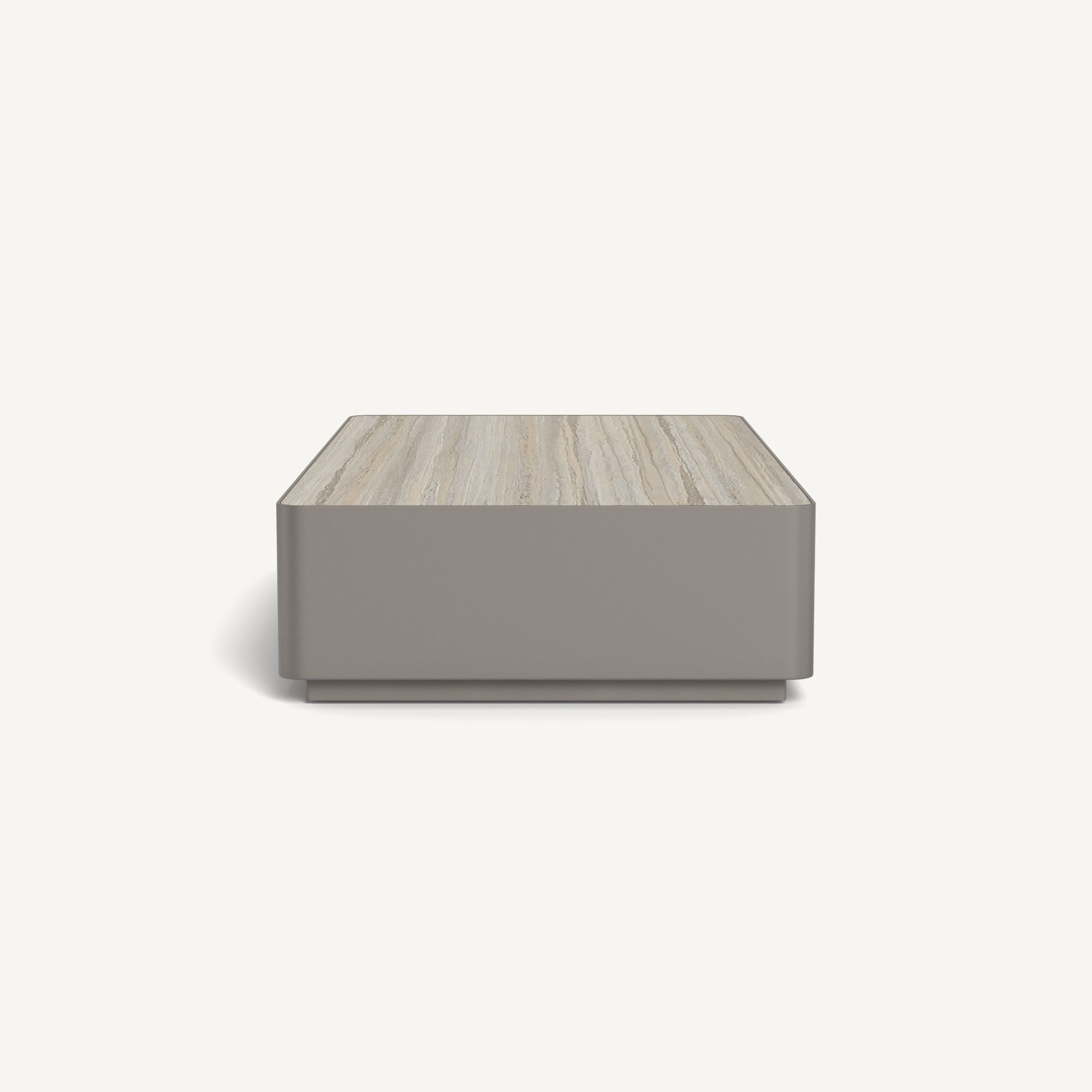 Harbour Antigua Rectangle Coffee Table - Aluminum Taupe / Laminam Grigio