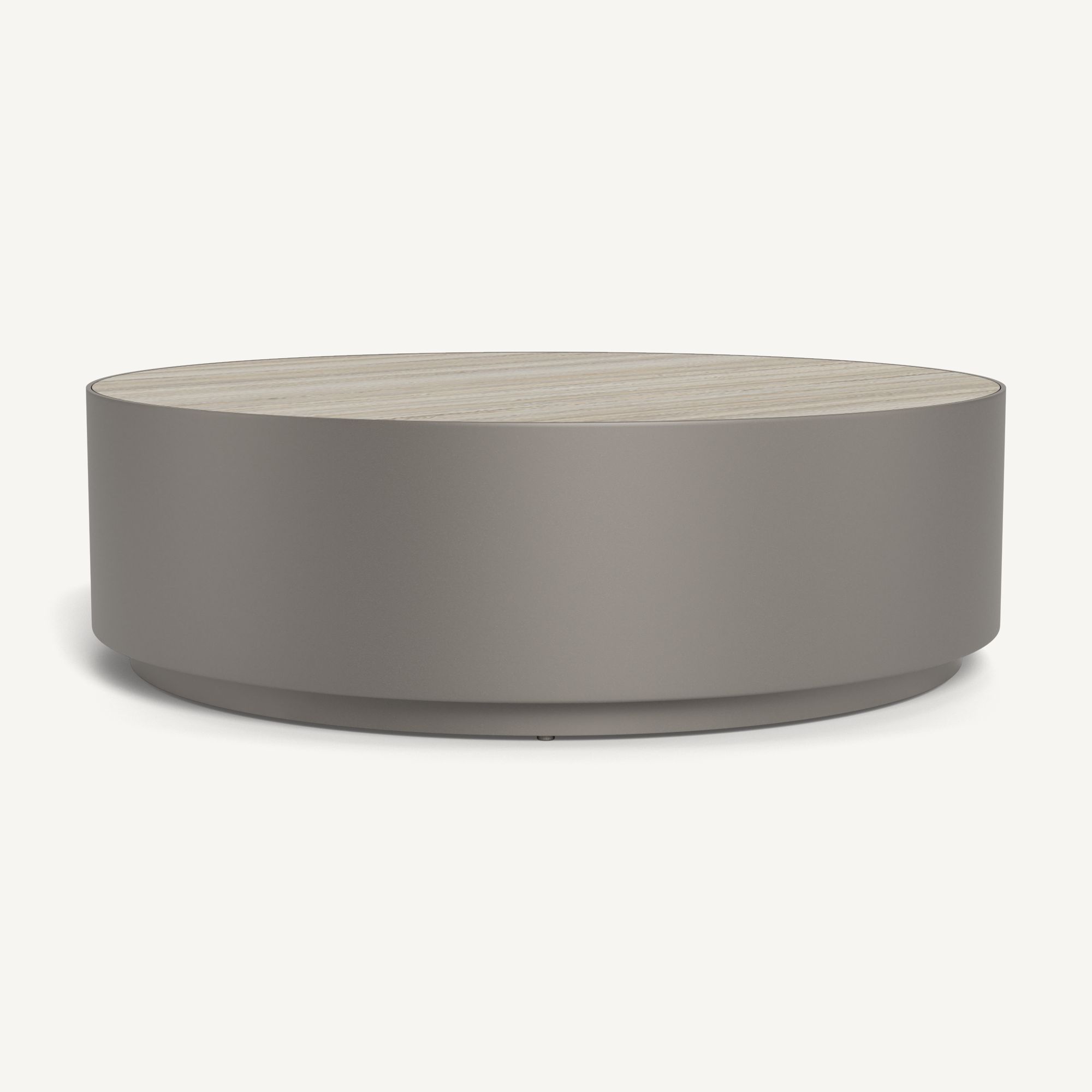 Harbour Antigua Round Coffee Table - Aluminum Taupe / Laminam Grigio