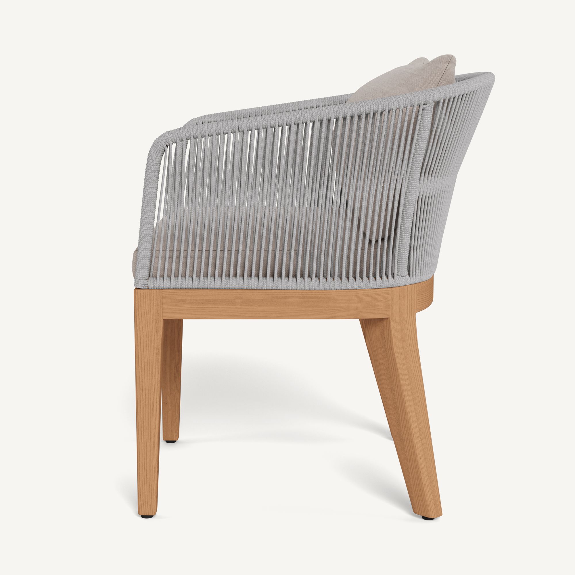 Harbour Avalon Dining Chair - Teak Natural / Panama Marble / Rope Light Gray