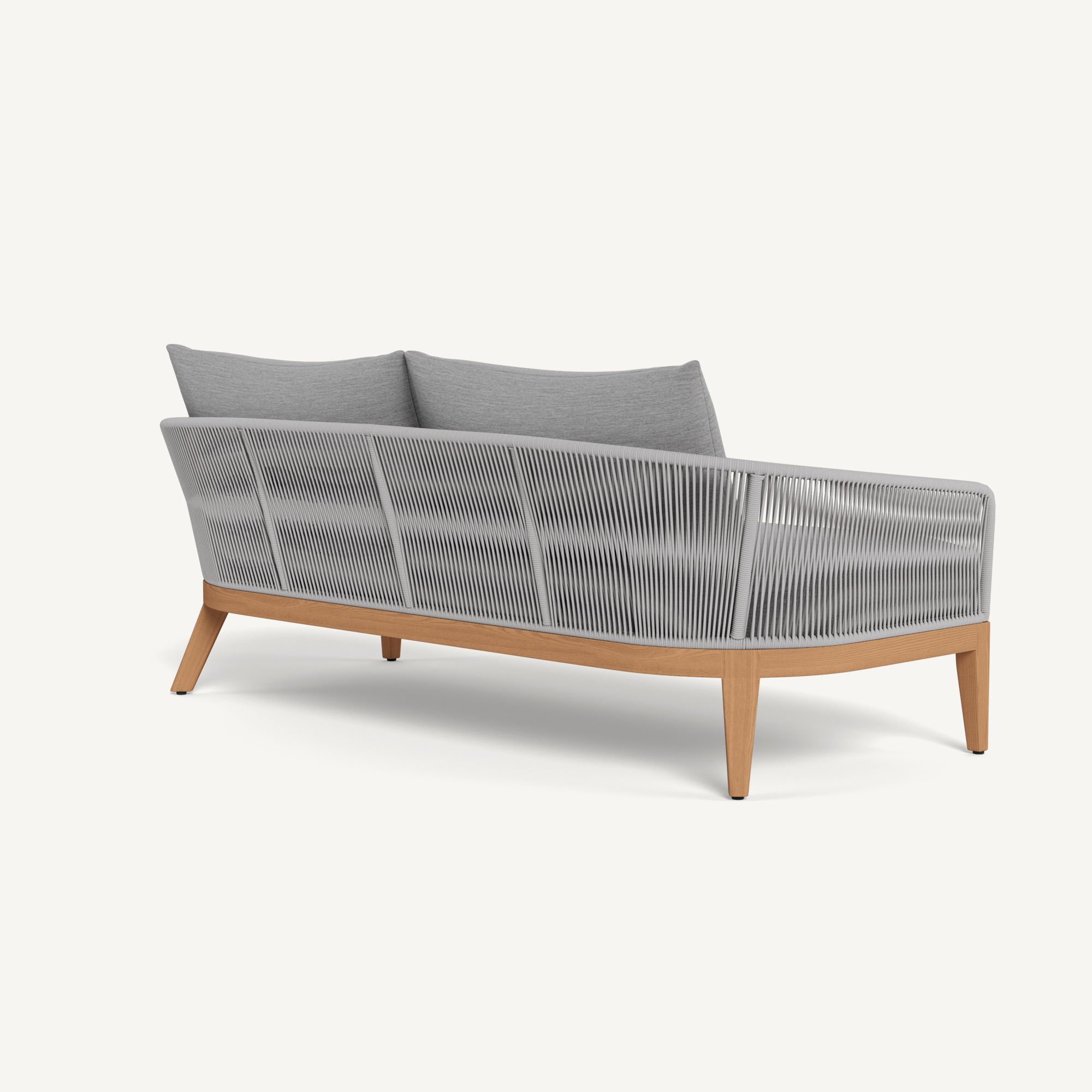 Harbour Avalon 2 Seat Sofa - Teak Natural, Lisos Piedra, Rope Light Gray