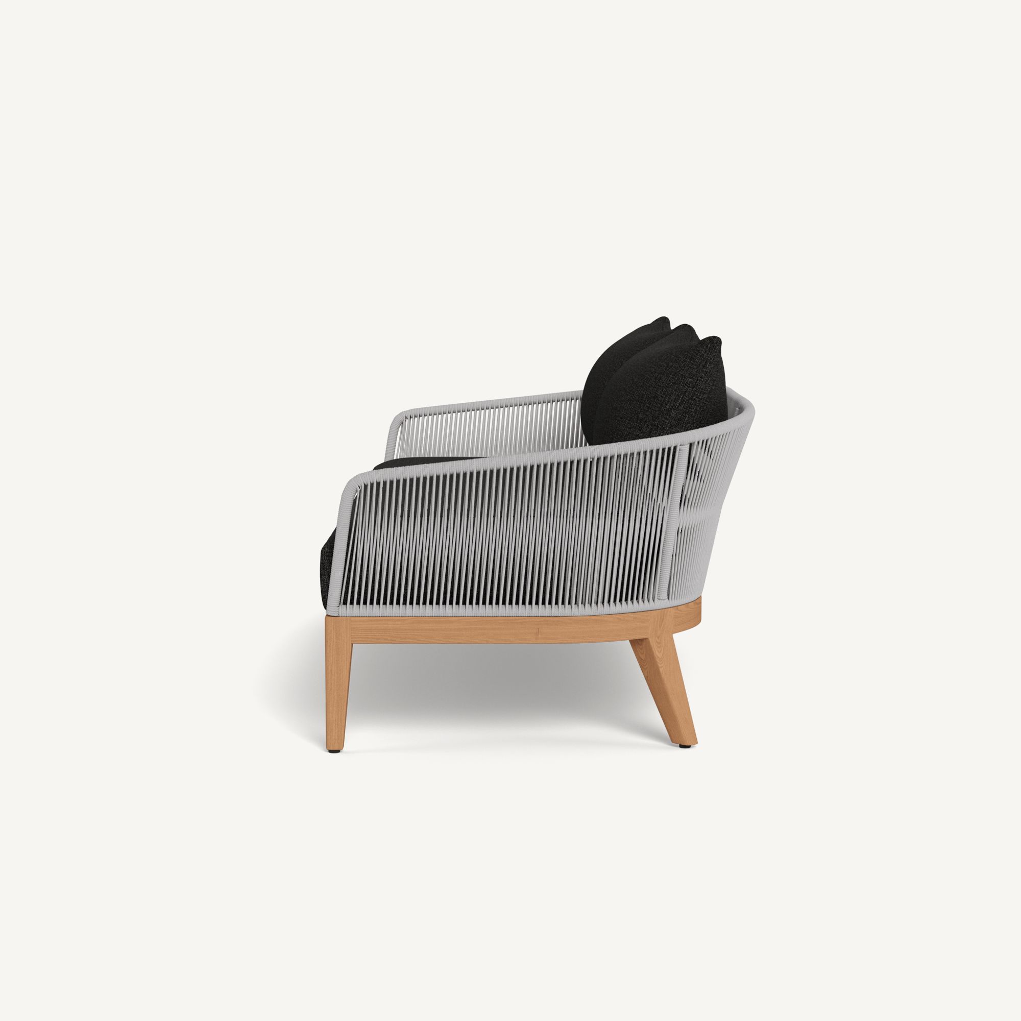 Harbour Avalon 2 Seat Sofa - Teak Natural / Copacabana Midnight / Rope Light Gray