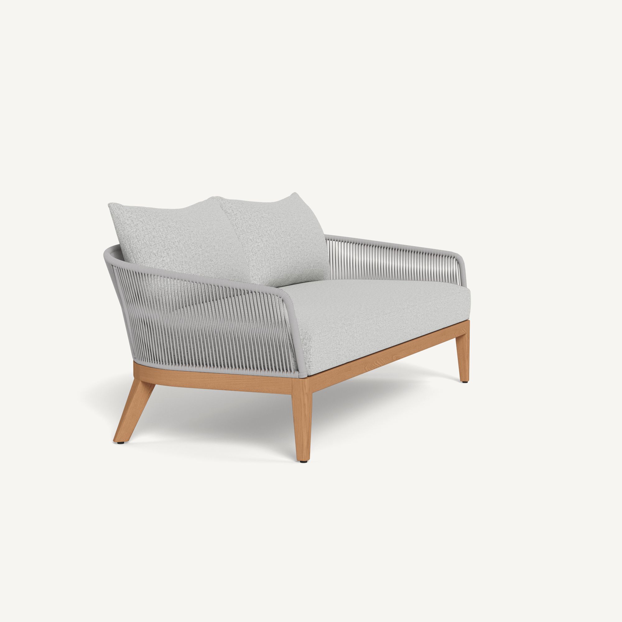 Harbour Avalon 2 Seat Sofa - Teak Natural / Copacabana Sand / Rope Light Gray