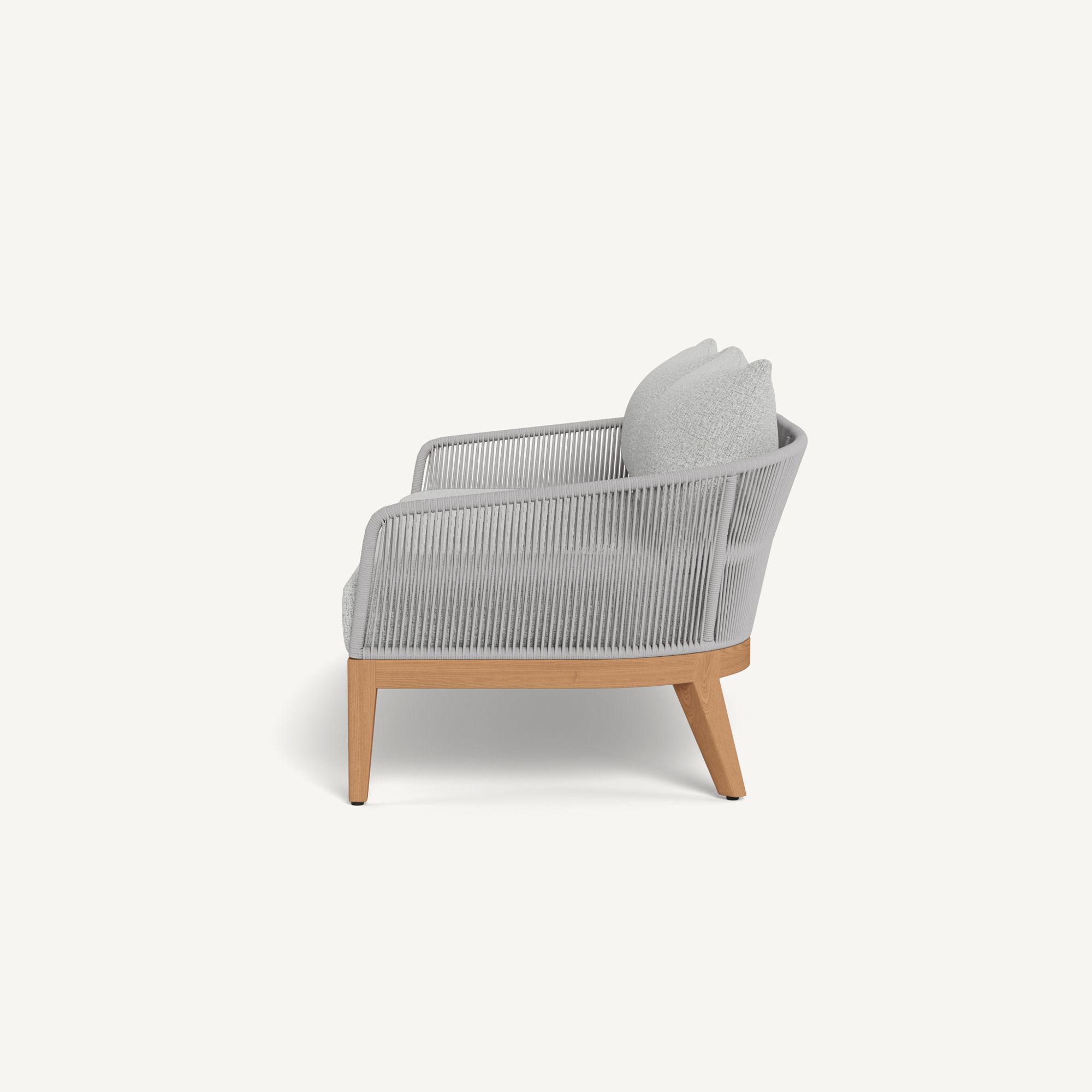 Harbour Avalon 2 Seat Sofa - Teak Natural / Copacabana Sand / Rope Light Gray