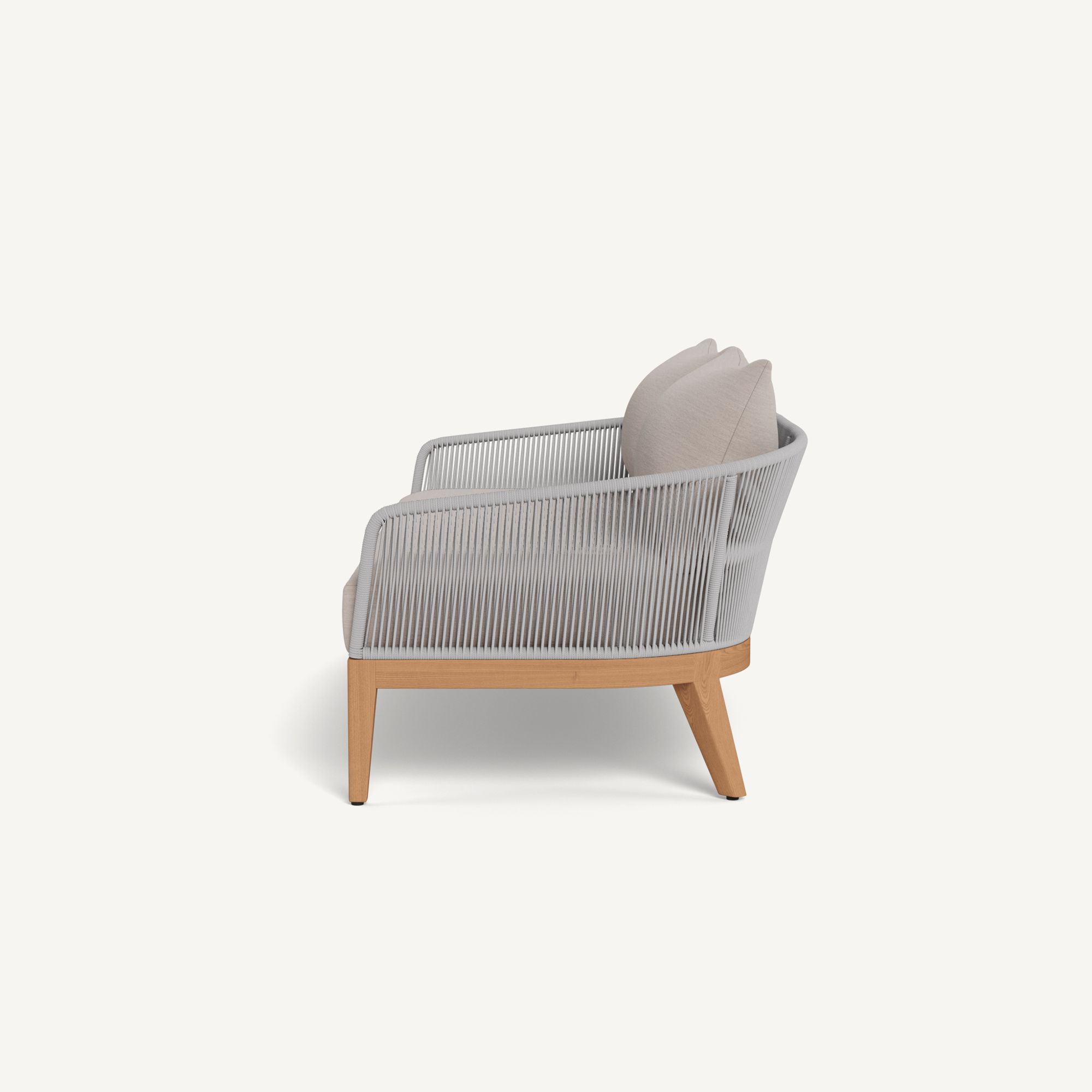 Harbour Avalon 2 Seat Sofa - Teak Natural / Panama Marble / Rope Light Gray
