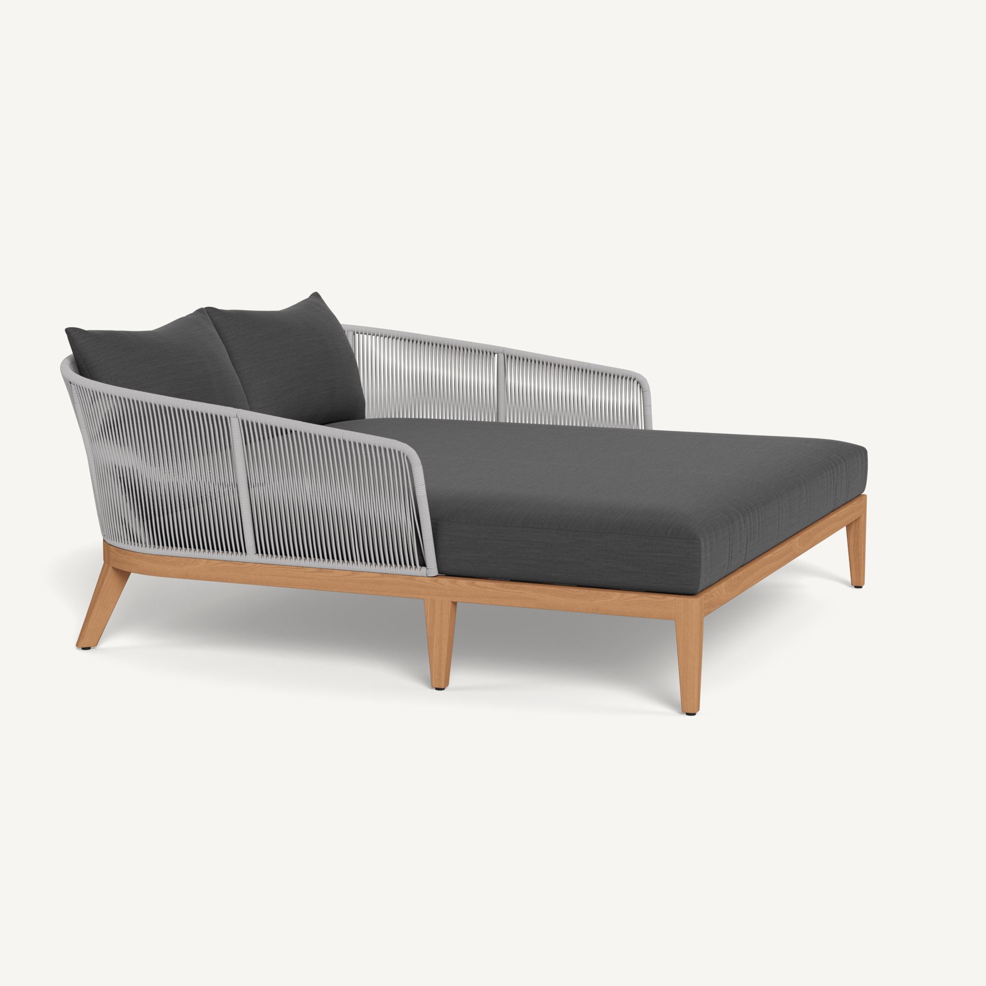 Harbour Avalon Daybed - Teak Natural / Panama Grafito / Rope Light Gray