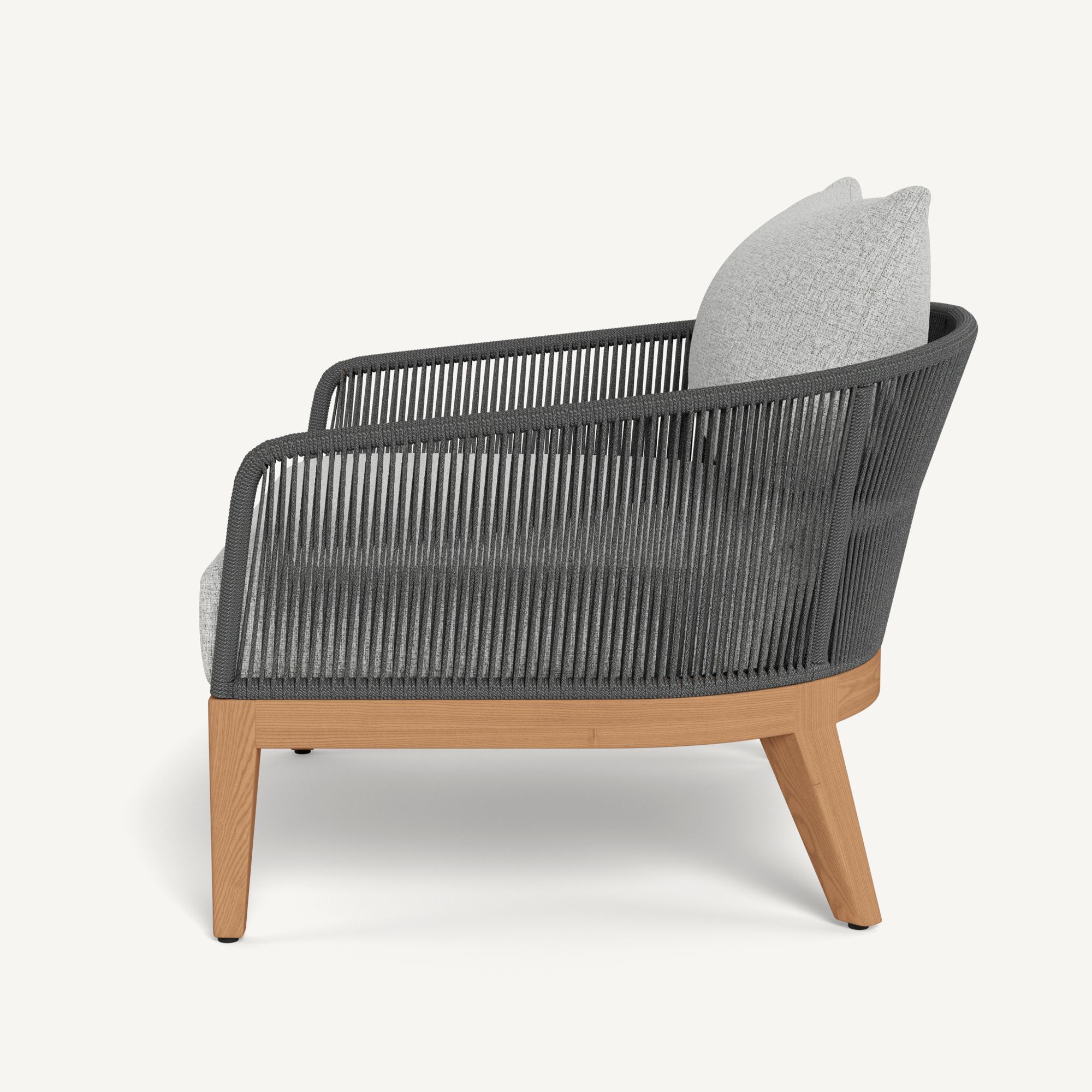 Harbour Avalon Lounge Chair - Teak Natural / Copacabana Sand / Rope Dark Gray