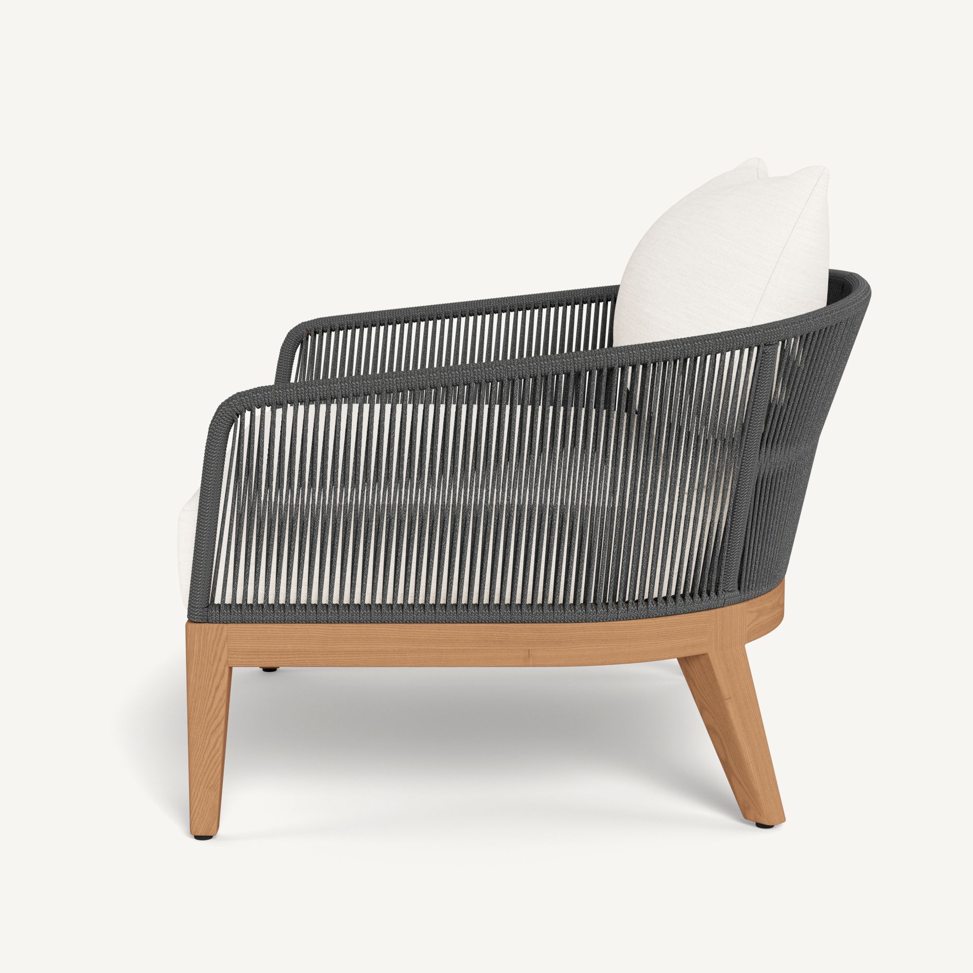 Harbour Avalon Lounge Chair - Teak Natural / Panama Blanco / Rope Dark Gray