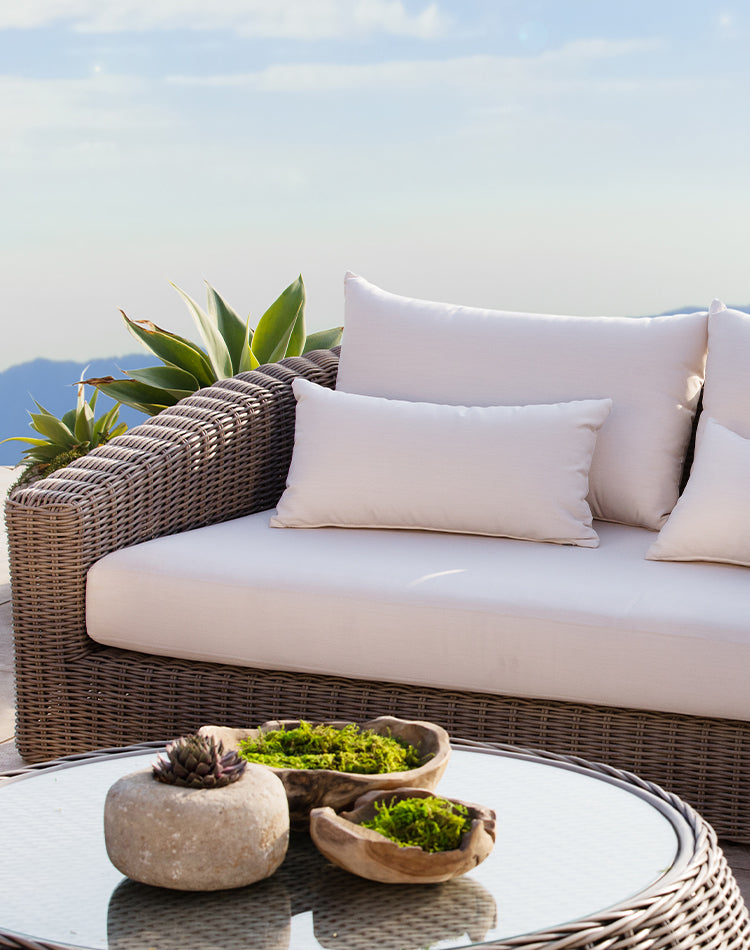 Harbour Barcelona 2 Seat Sofa - Wicker Gray / Copacabana Sand