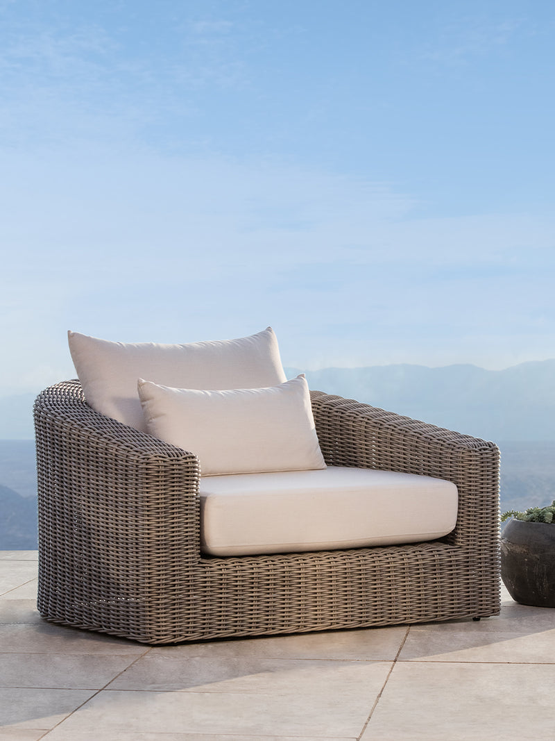 Harbour Barcelona 2 Seat Sofa - Wicker Taupe / Panama Grafito