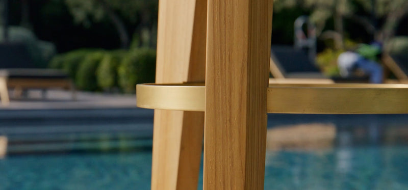 Harbour Bari Bar Stool in Teak Natural