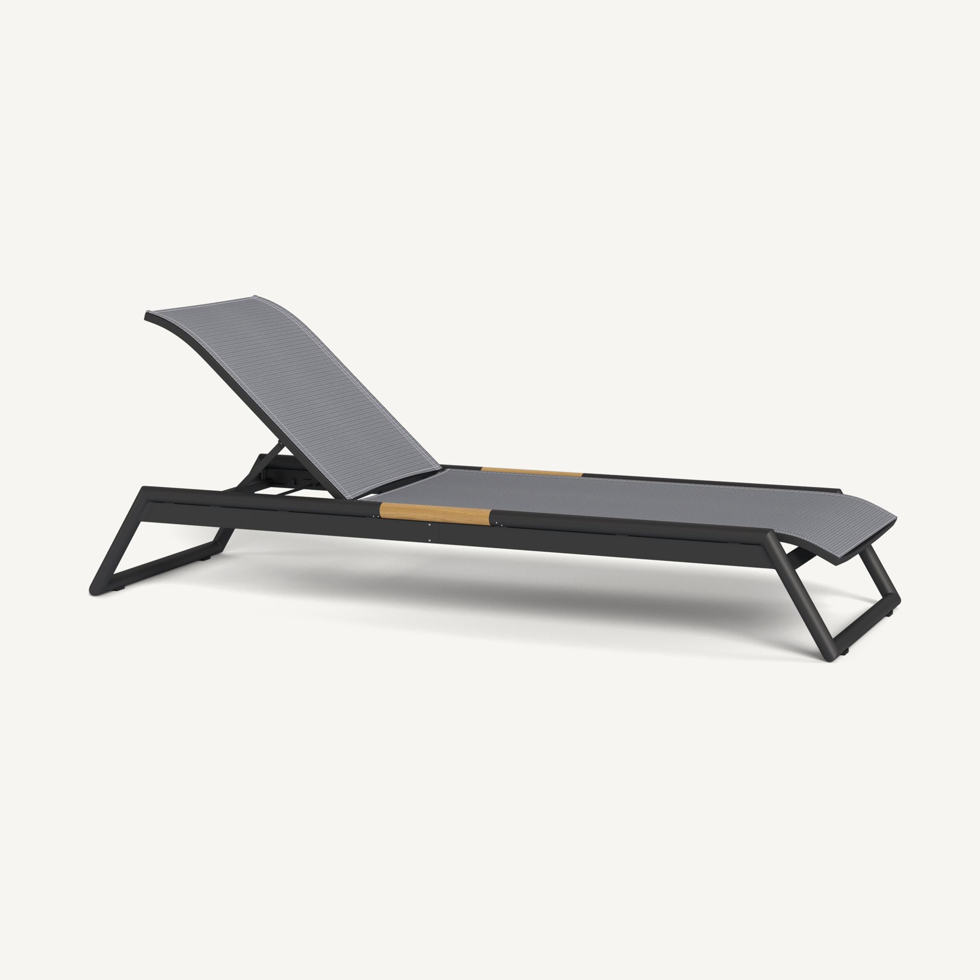 Harbour Breeze Stacking Sun Lounge - Aluminum Asteroid / Batyline Silver