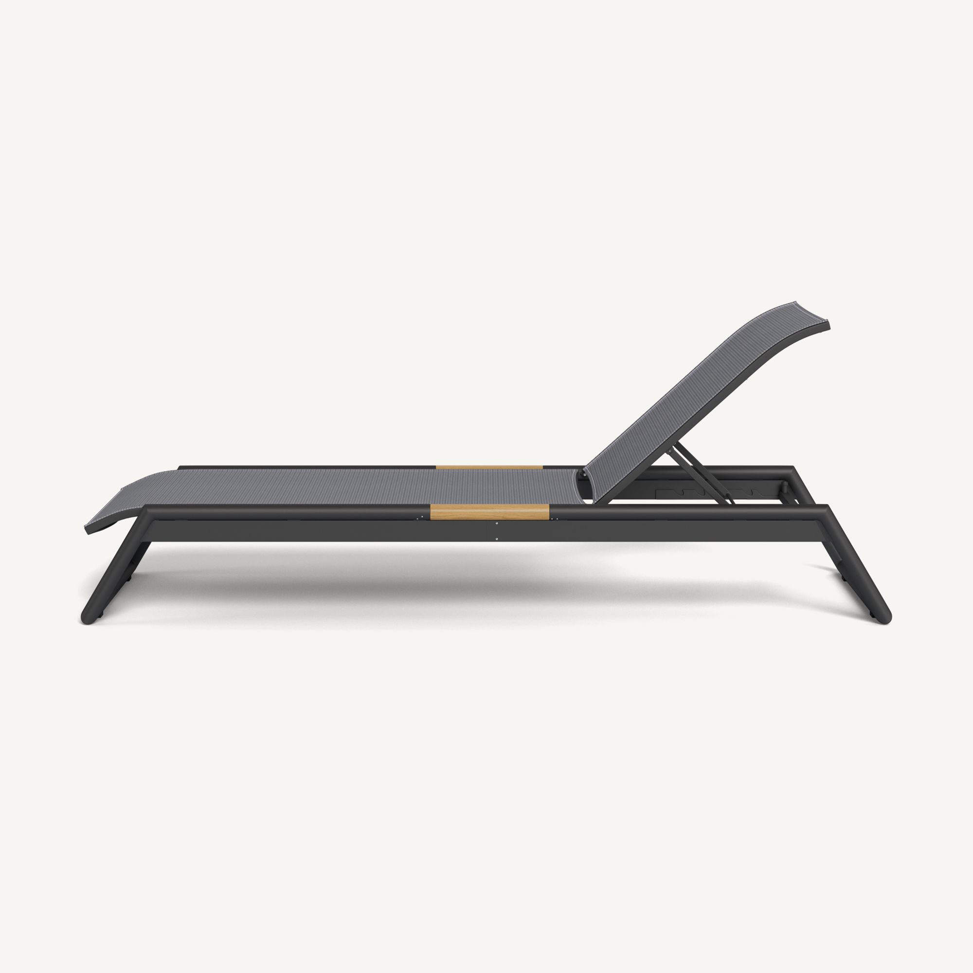 Harbour Breeze Stacking Sun Lounge - Aluminum Asteroid / Batyline Silver