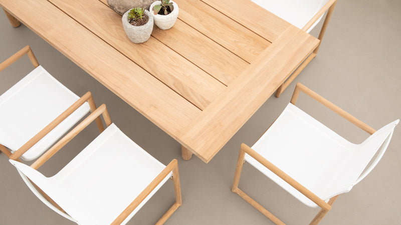 Harbour Breeze Xl Teak Stacking Sun Lounge in Teak Natural / Batyline White