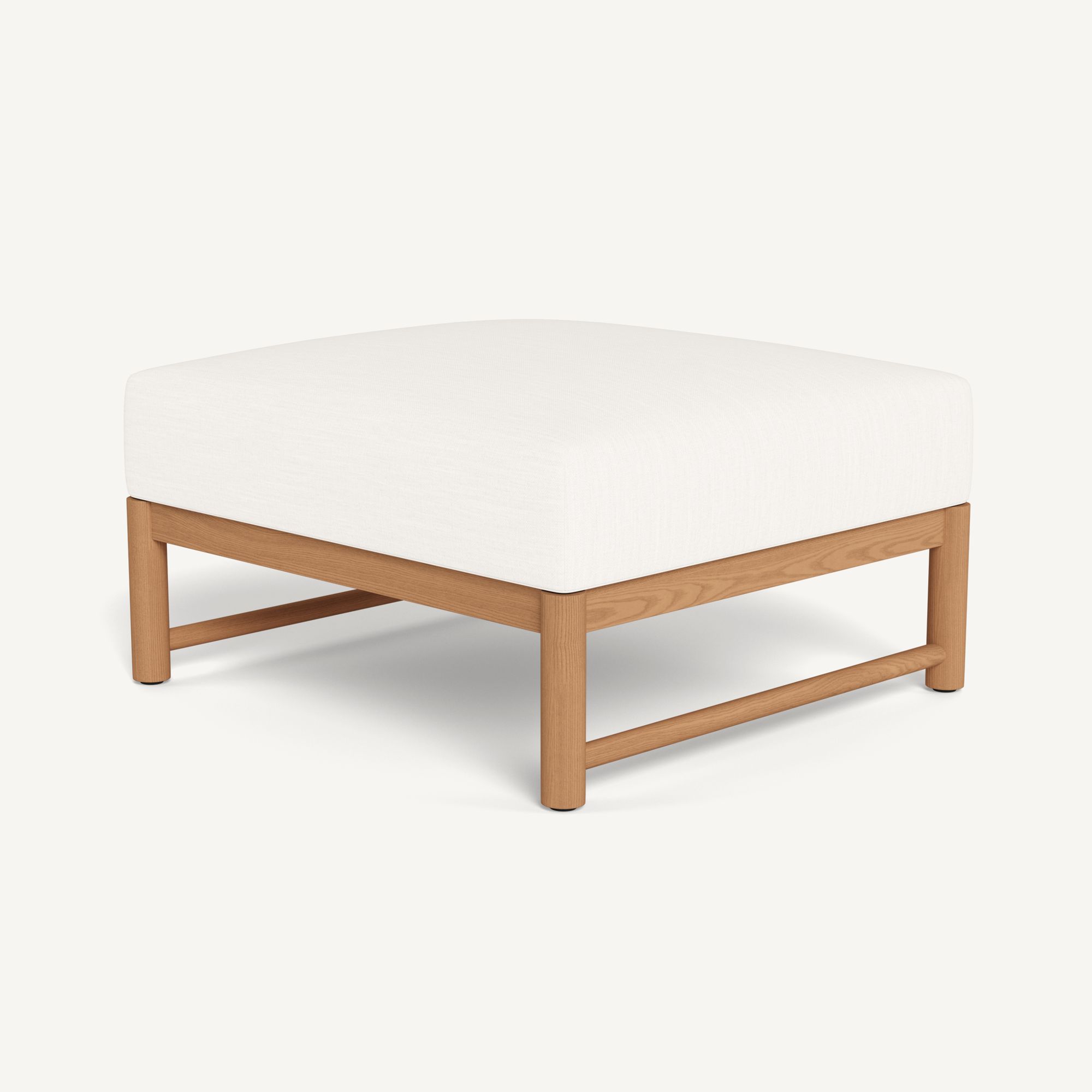 Harbour Breeze Xl Teak Ottoman - Teak Natural, Panama Blanco