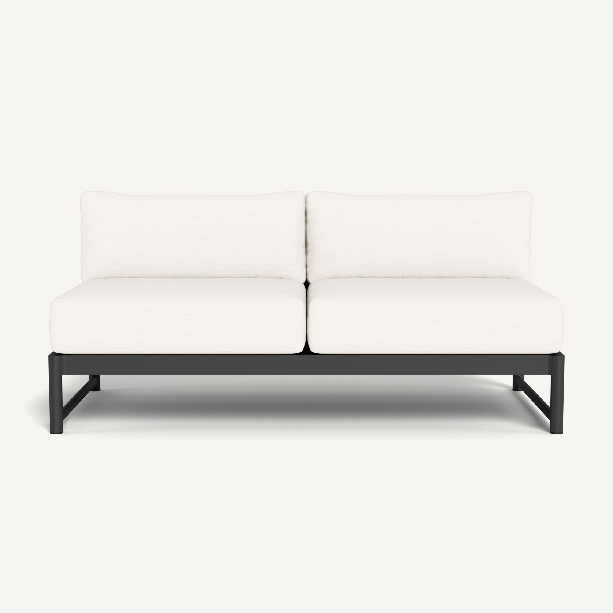 Harbour Breeze Xl Aluminum 2 Seat Armless Sofa - Aluminum Asteroid / Panama Blanco