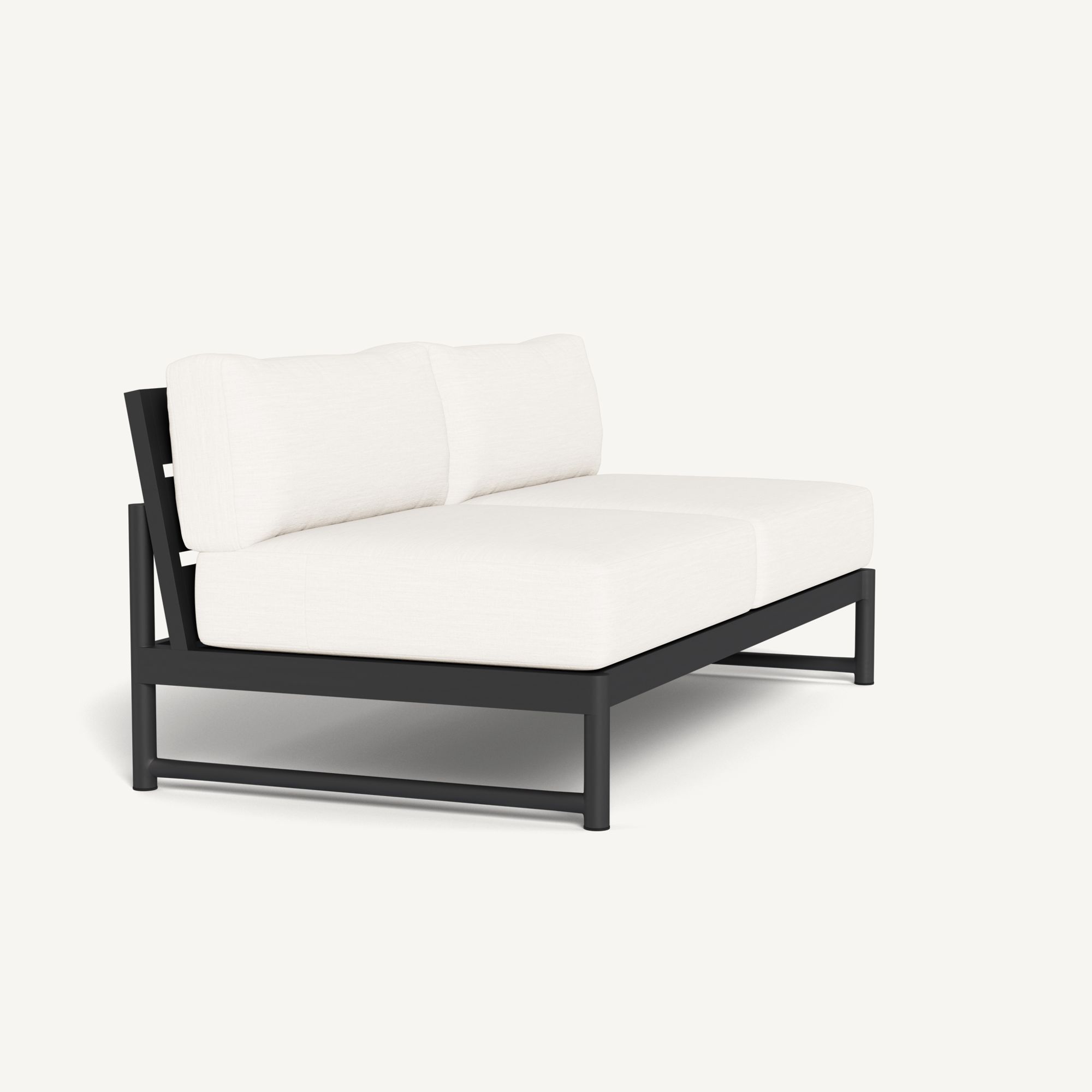 Harbour Breeze Xl Aluminum 2 Seat Armless Sofa - Aluminum Asteroid / Panama Blanco