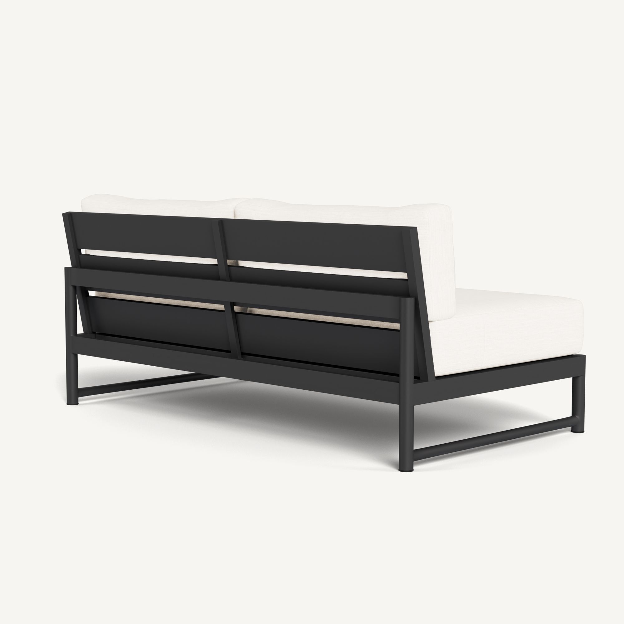 Harbour Breeze Xl Aluminum 2 Seat Armless Sofa - Aluminum Asteroid / Panama Blanco