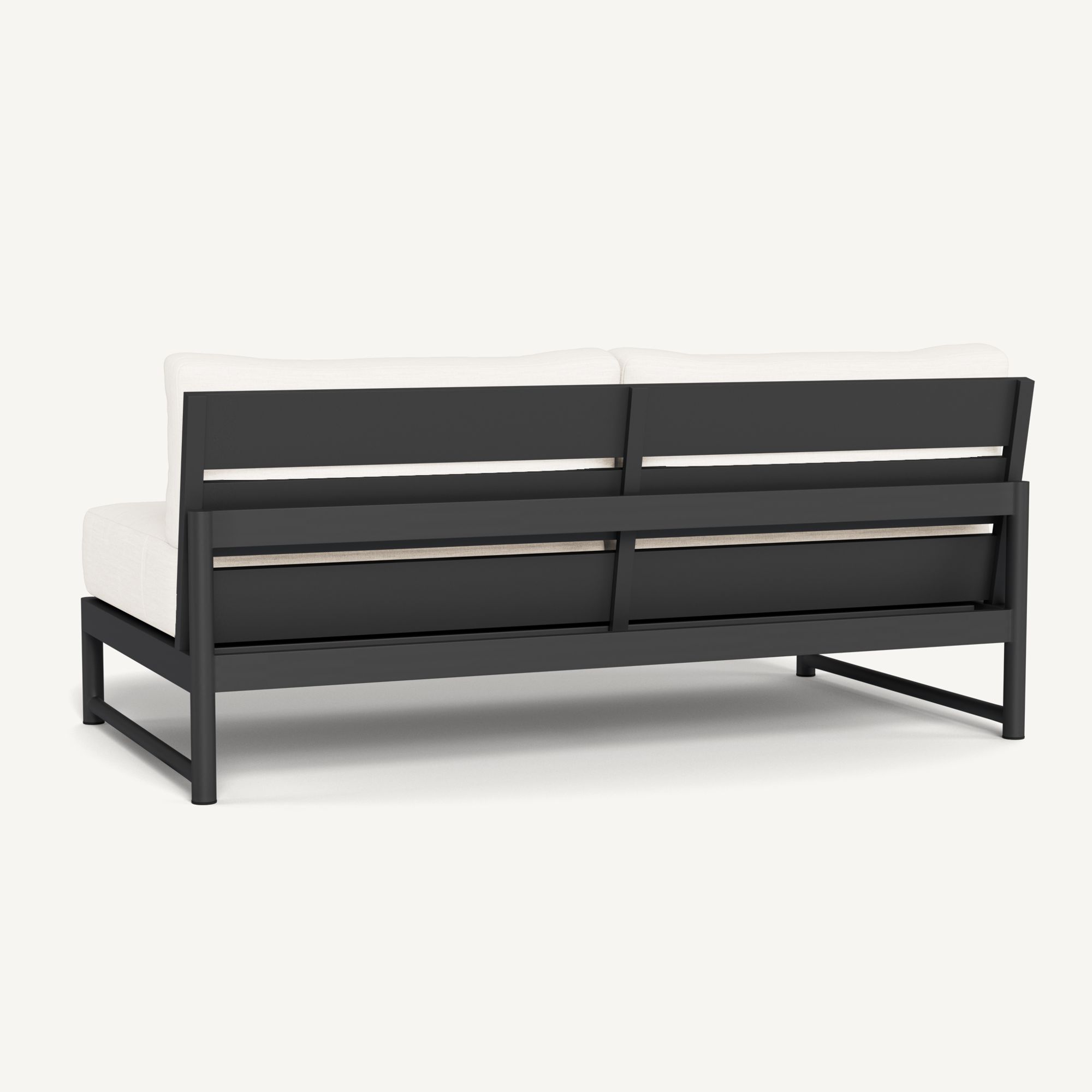 Harbour Breeze Xl Aluminum 2 Seat Armless Sofa - Aluminum Asteroid / Panama Blanco