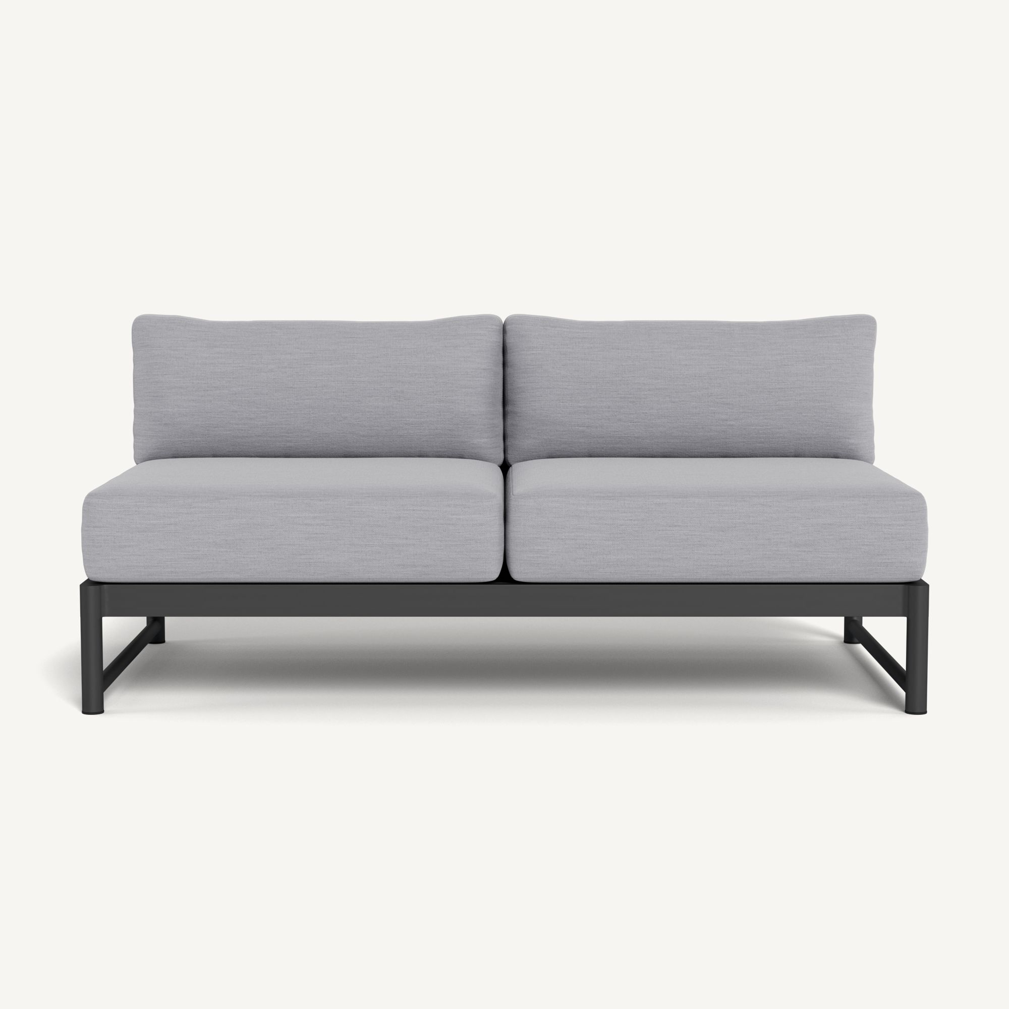 Harbour Breeze Xl Aluminum 2 Seat Armless Sofa - Aluminum Asteroid / Panama Cloud