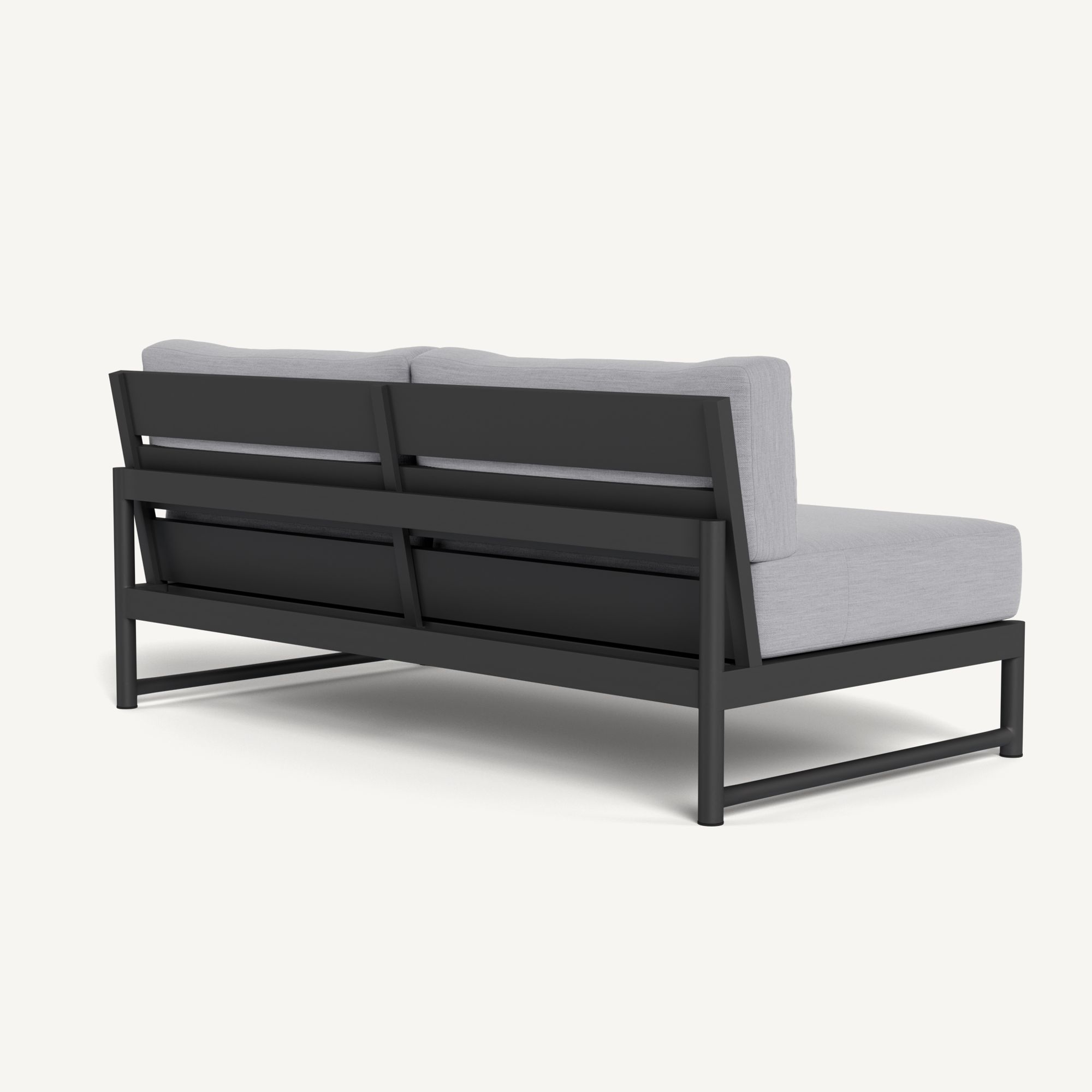 Harbour Breeze Xl Aluminum 2 Seat Armless Sofa - Aluminum Asteroid / Panama Cloud