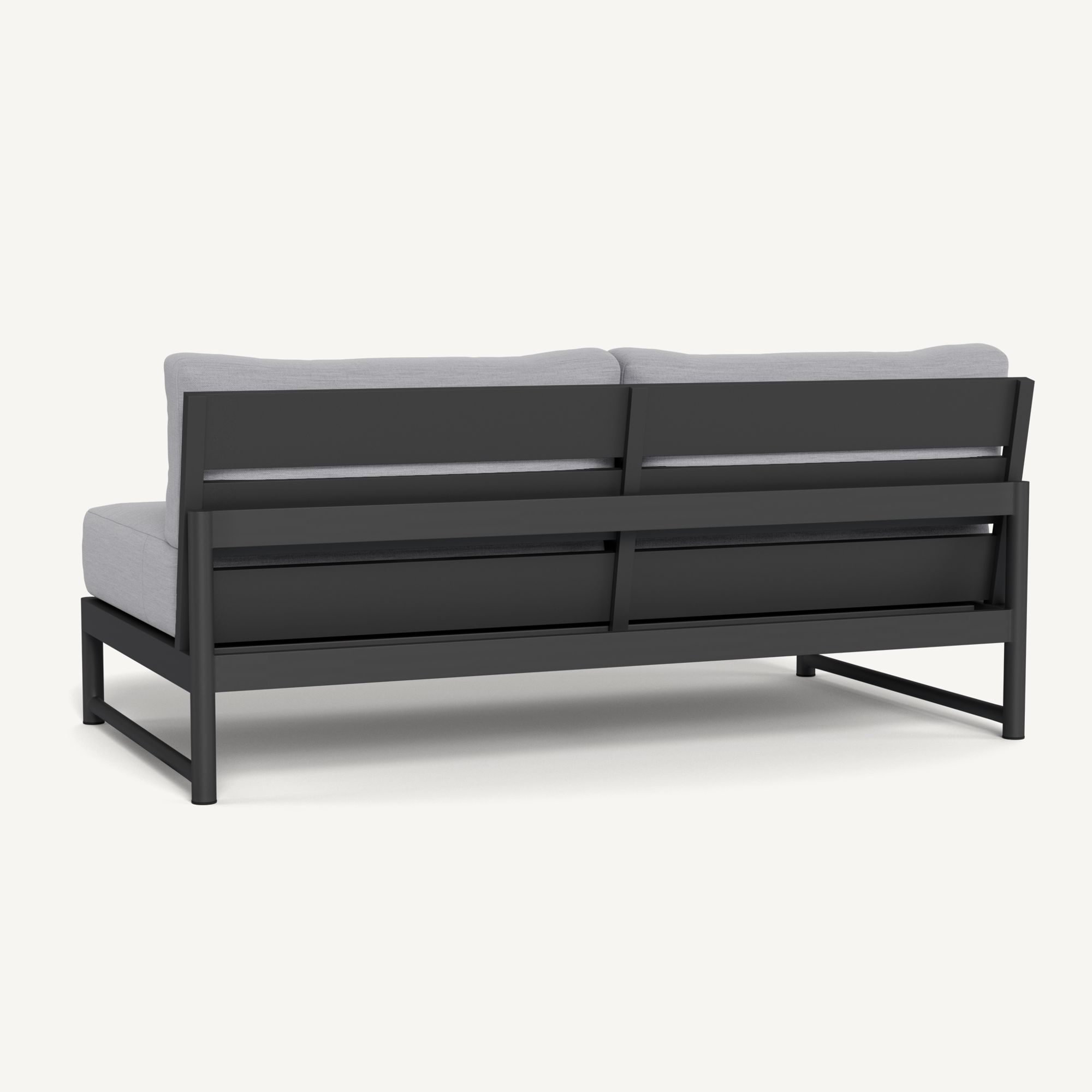 Harbour Breeze Xl Aluminum 2 Seat Armless Sofa - Aluminum Asteroid / Panama Cloud
