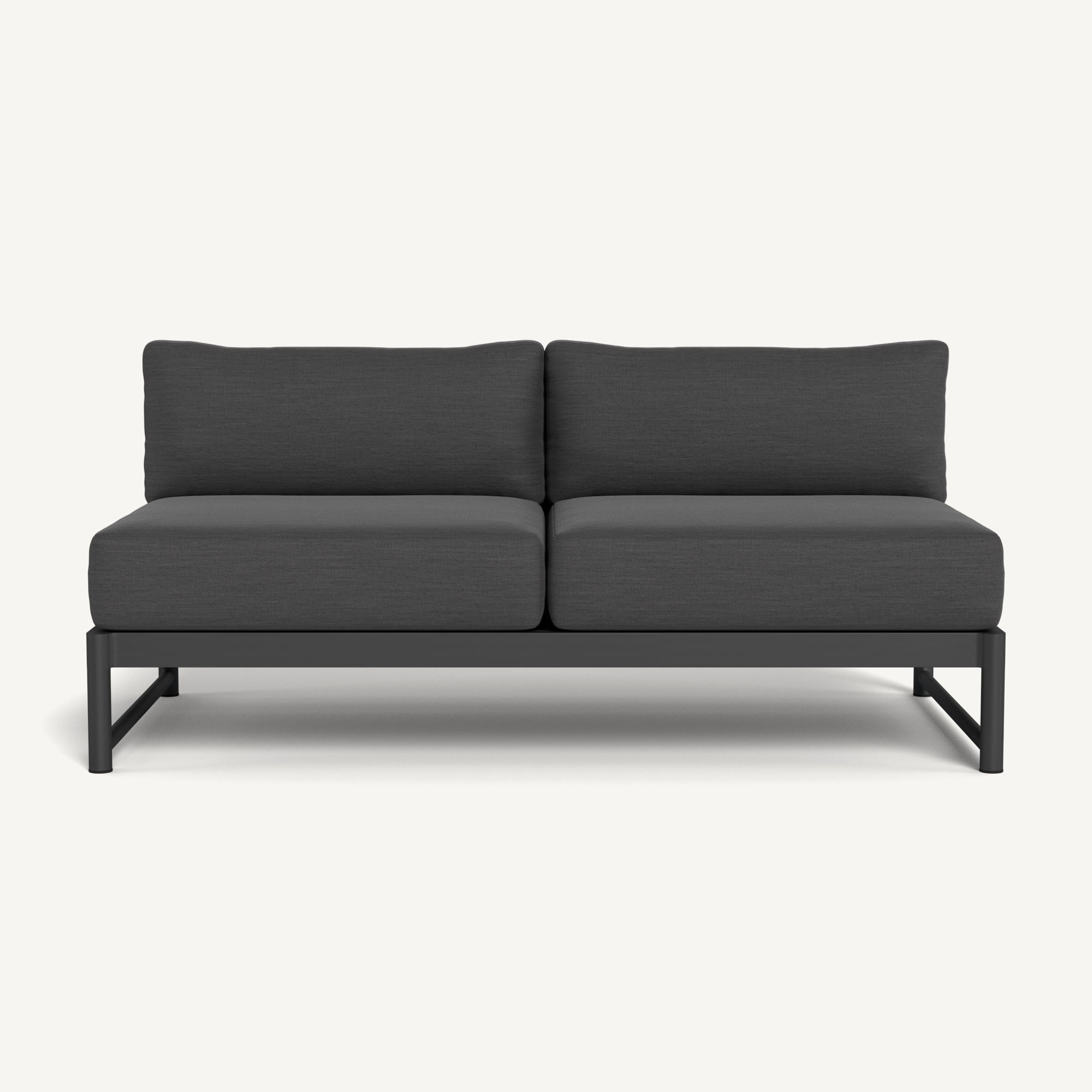 Harbour Breeze Xl Aluminum 2 Seat Armless Sofa - Aluminum Asteroid / Panama Grafito