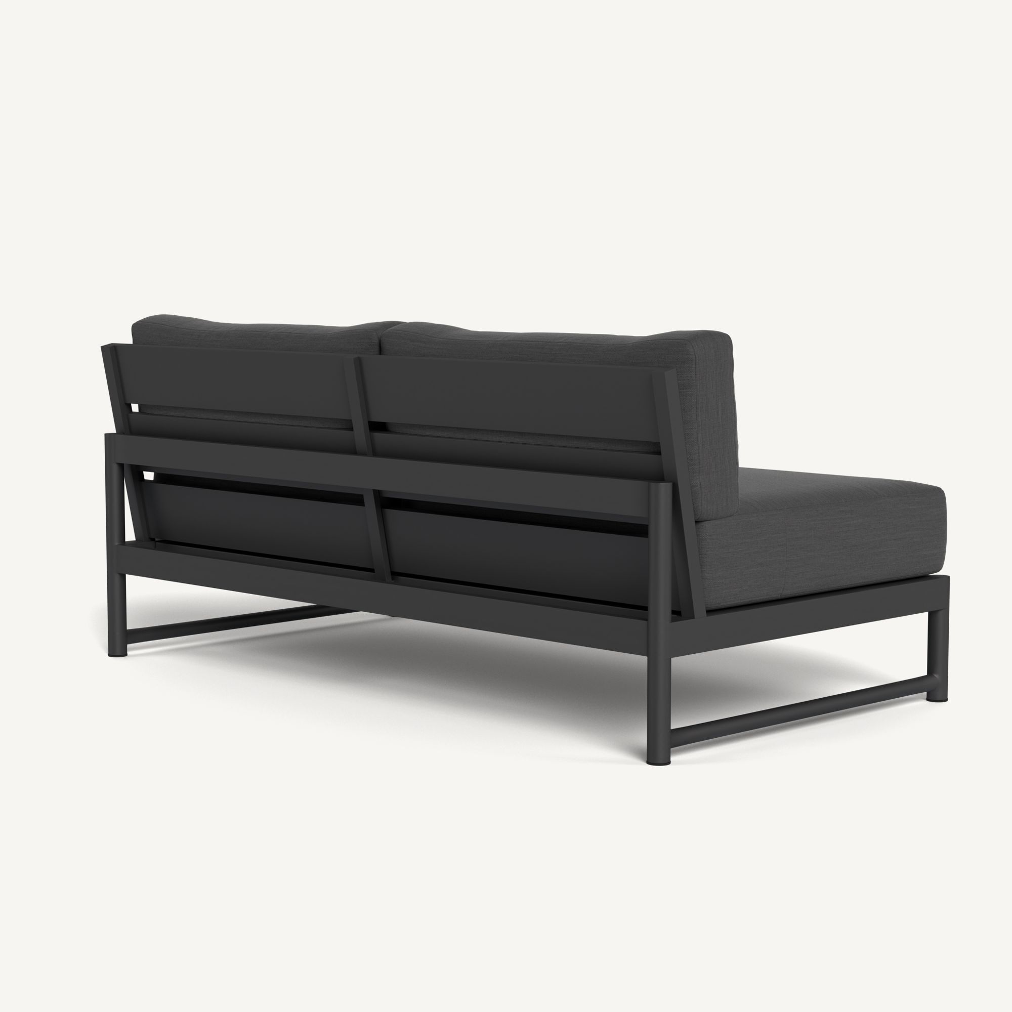 Harbour Breeze Xl Aluminum 2 Seat Armless Sofa - Aluminum Asteroid / Panama Grafito
