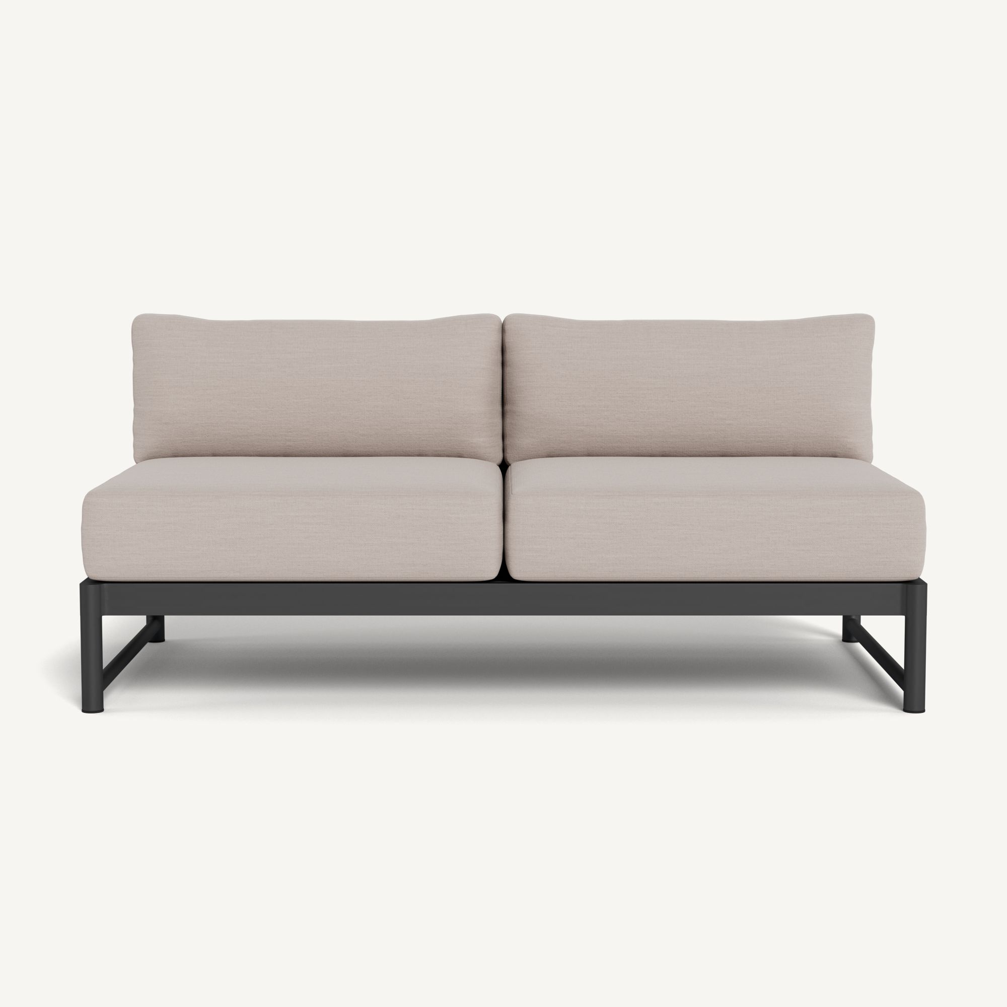 Harbour Breeze Xl Aluminum 2 Seat Armless Sofa - Aluminum Asteroid / Panama Marble