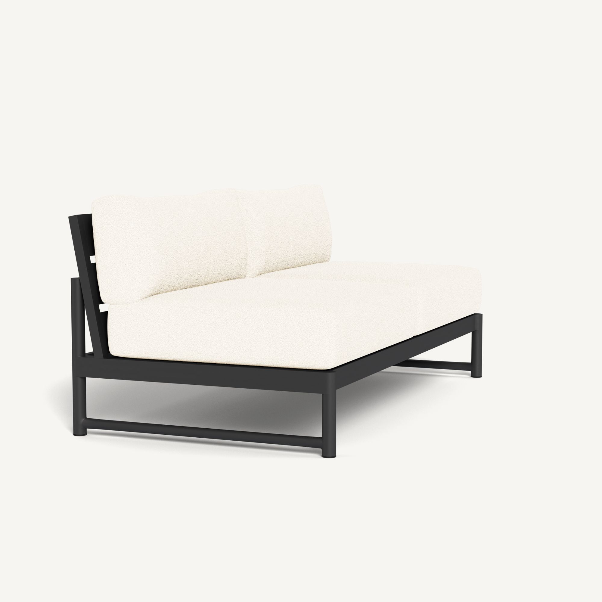 Harbour Breeze Xl Aluminum 2 Seat Armless Sofa - Aluminum Asteroid / Riviera Ivory