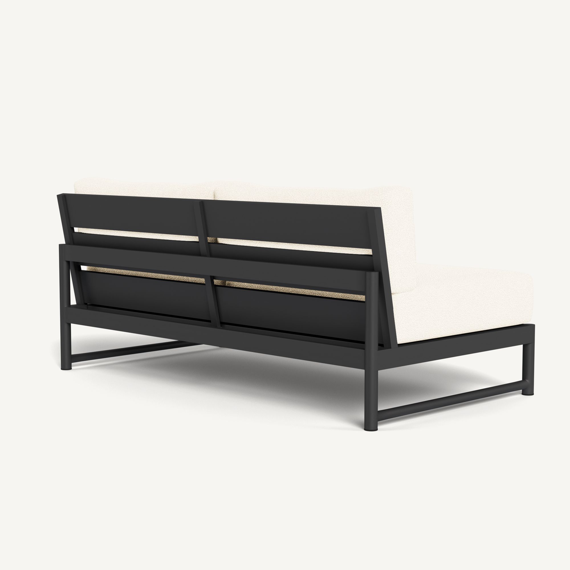 Harbour Breeze Xl Aluminum 2 Seat Armless Sofa - Aluminum Asteroid / Riviera Ivory